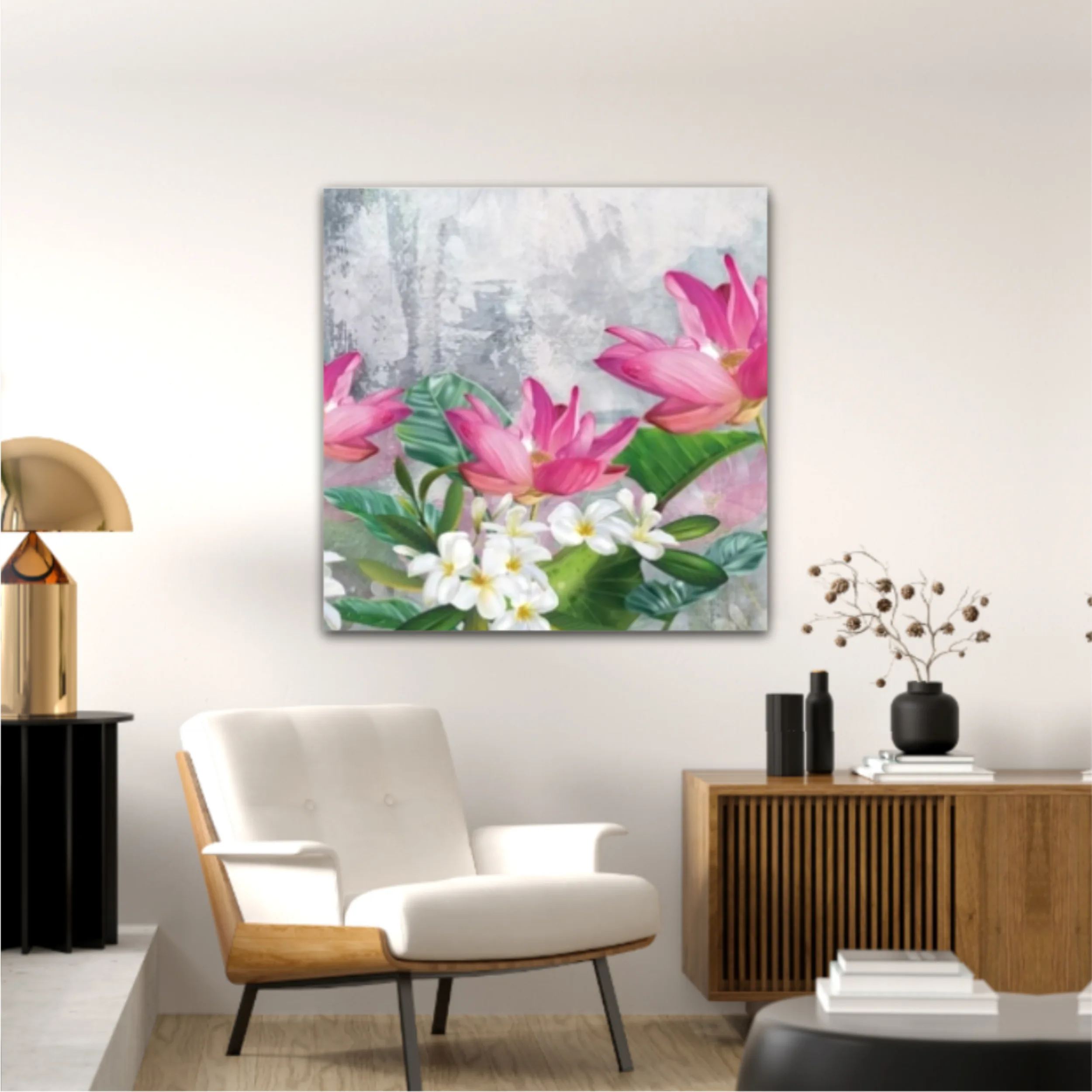 3d illustration of flowers in brilliant bloom in spring line. Luxurious abstract art digital painting