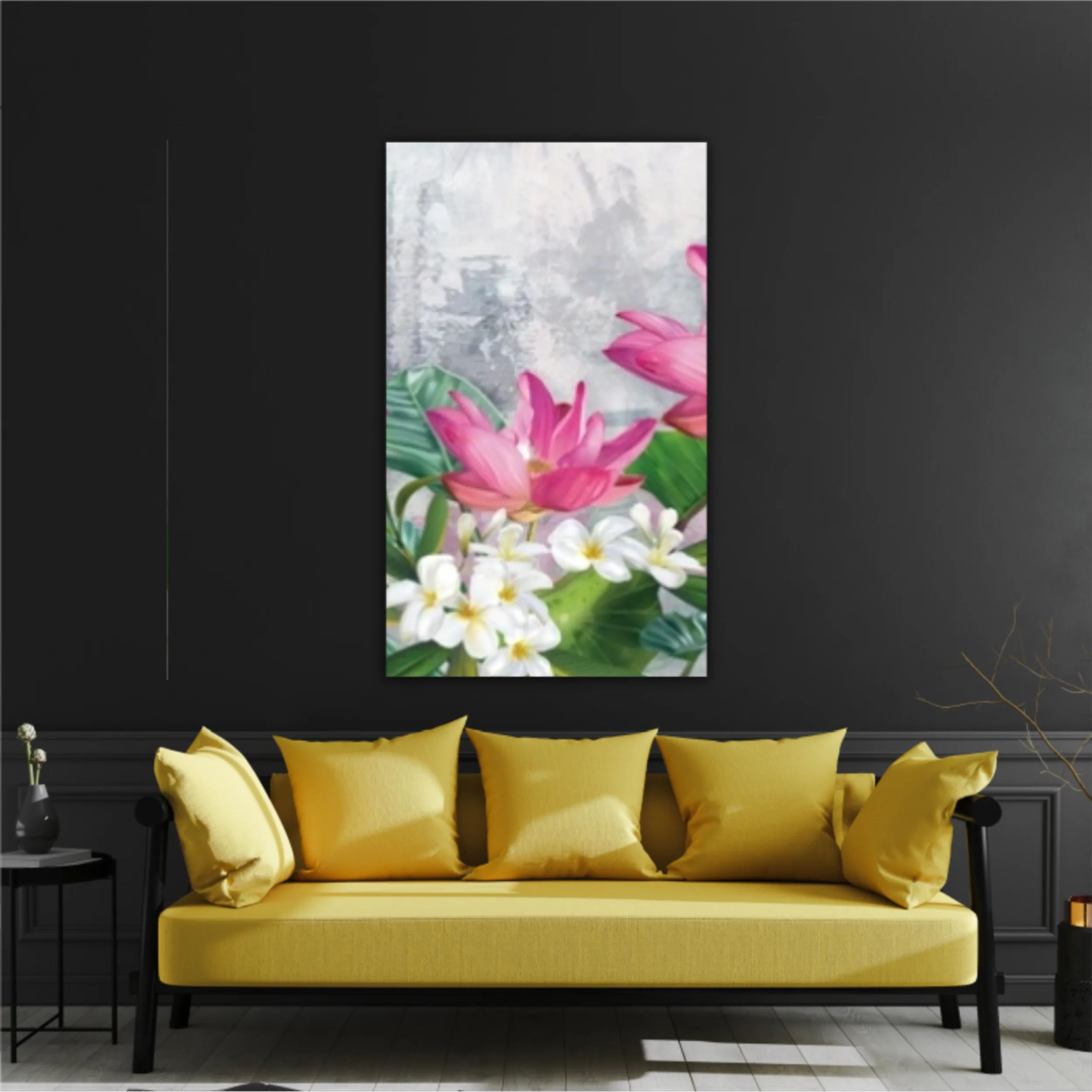 3d illustration of flowers in brilliant bloom in spring line. Luxurious abstract art digital painting