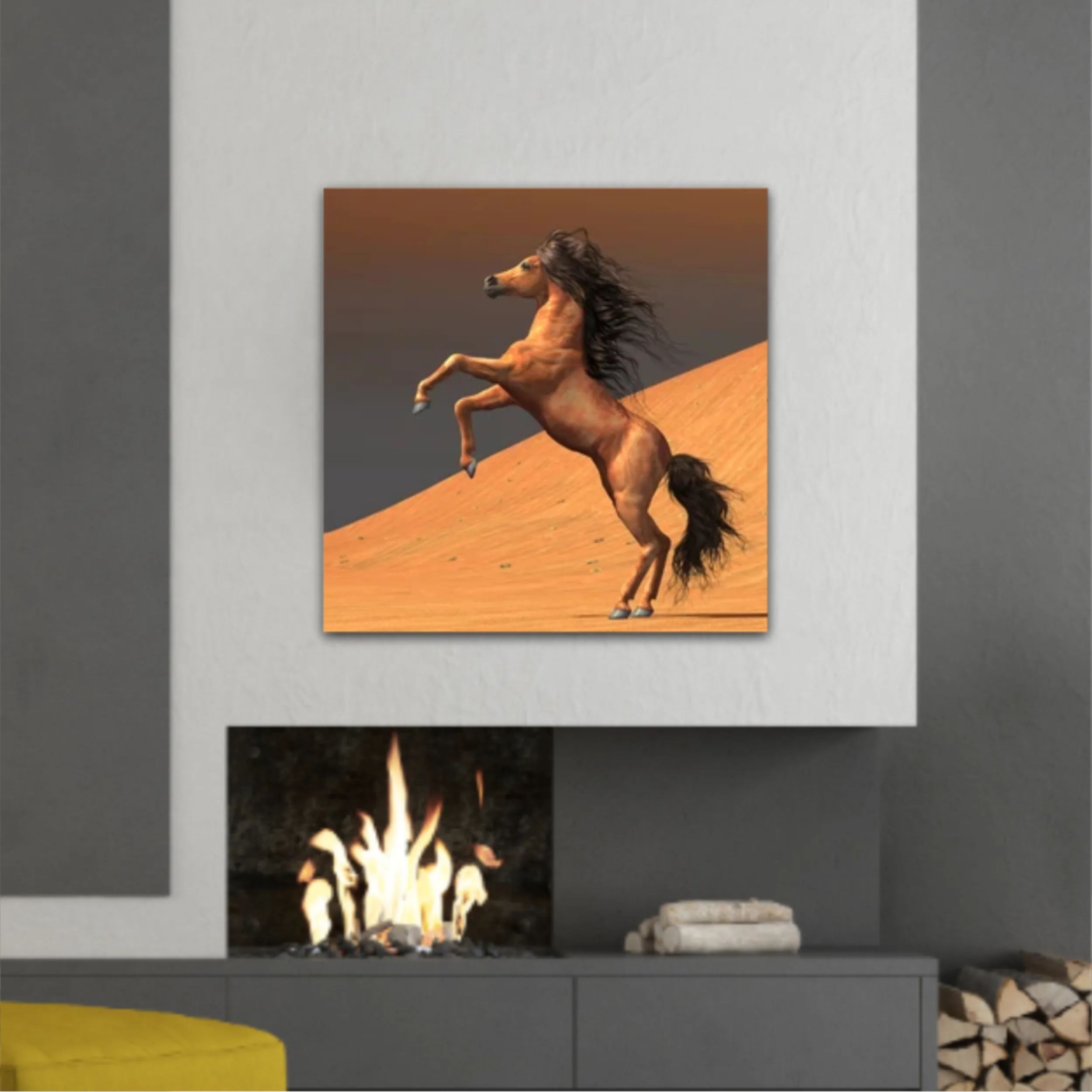 3d illustration of horses and beach design