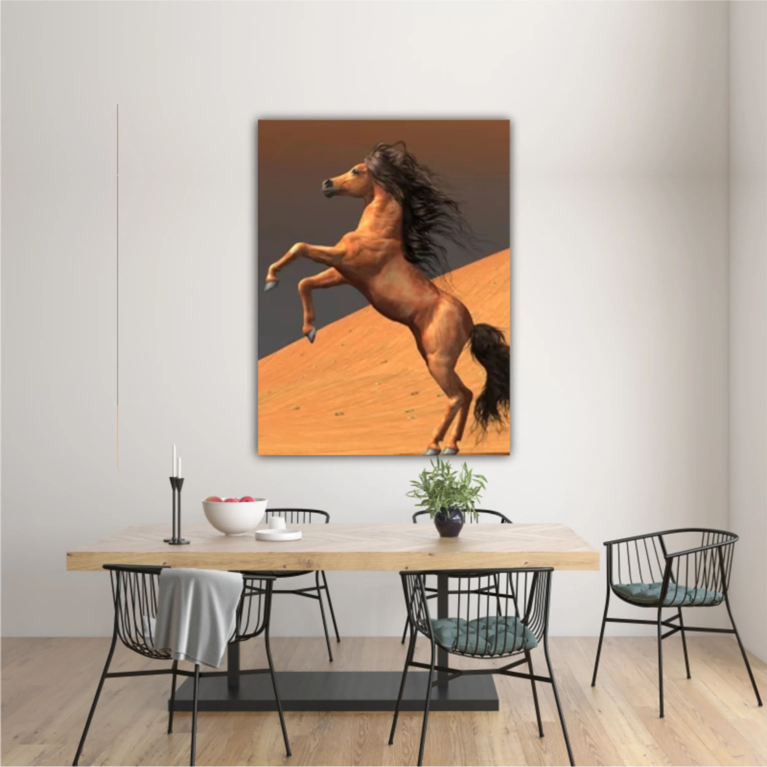 3d illustration of horses and beach design