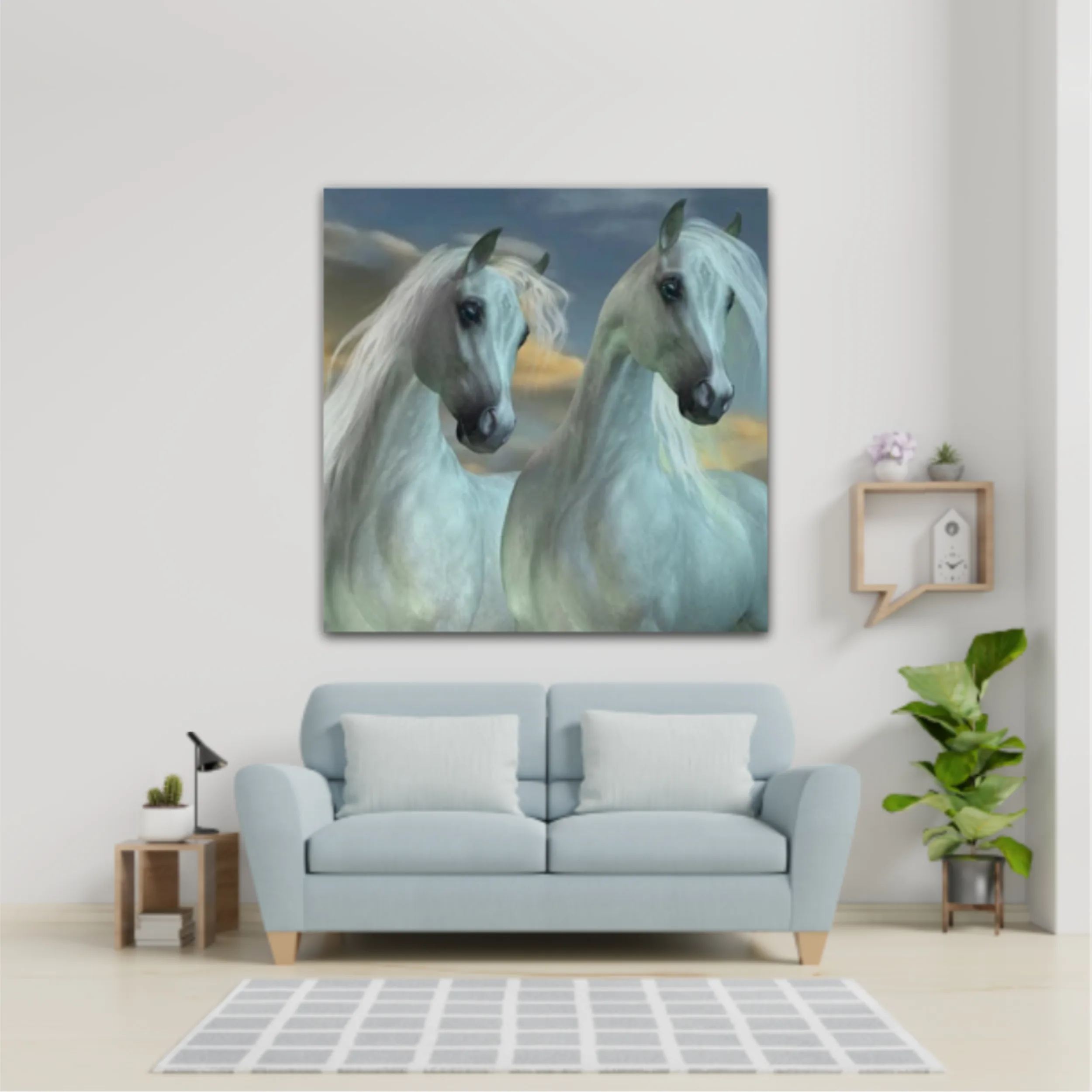 3d illustration of horse and beach design