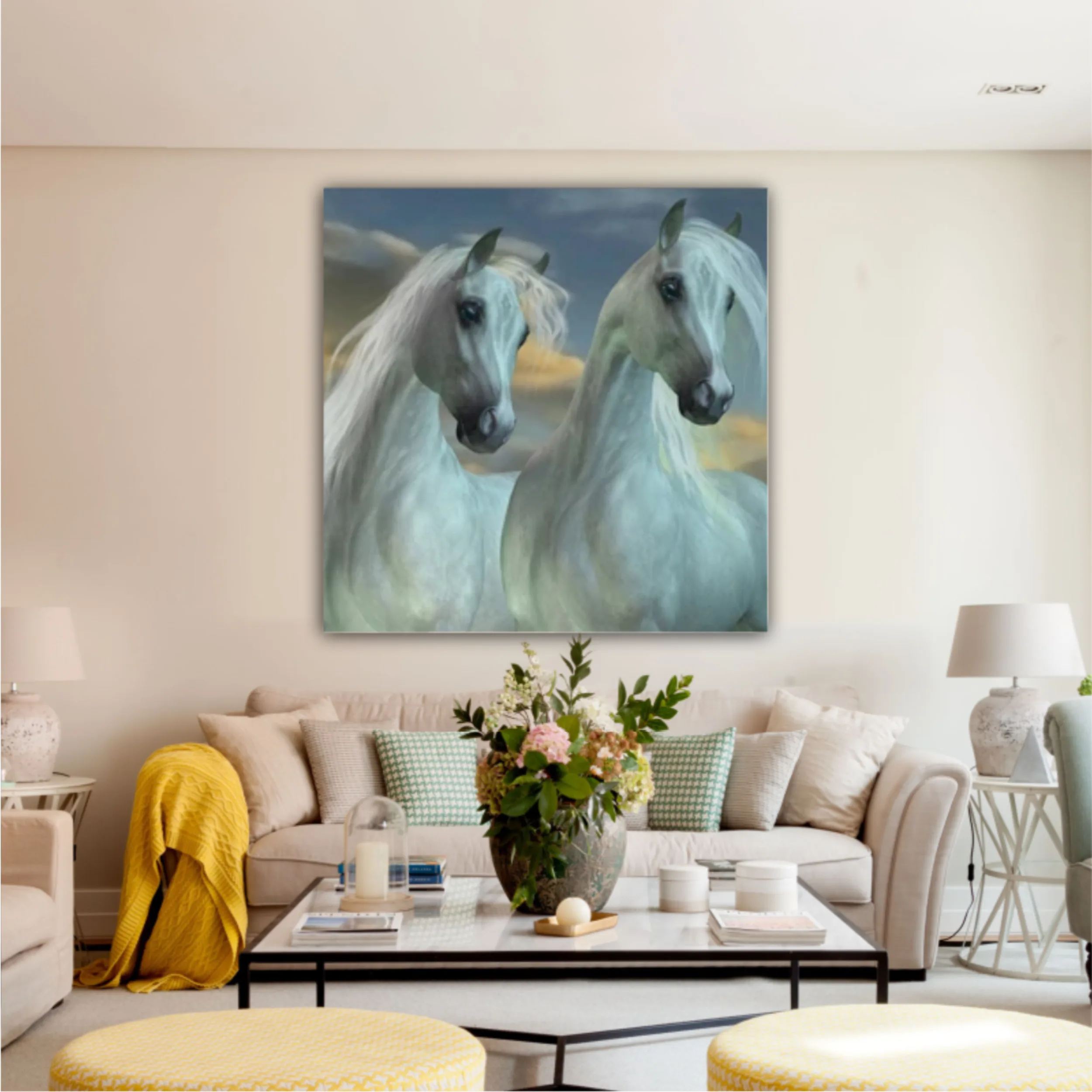 3d illustration of horse and beach design