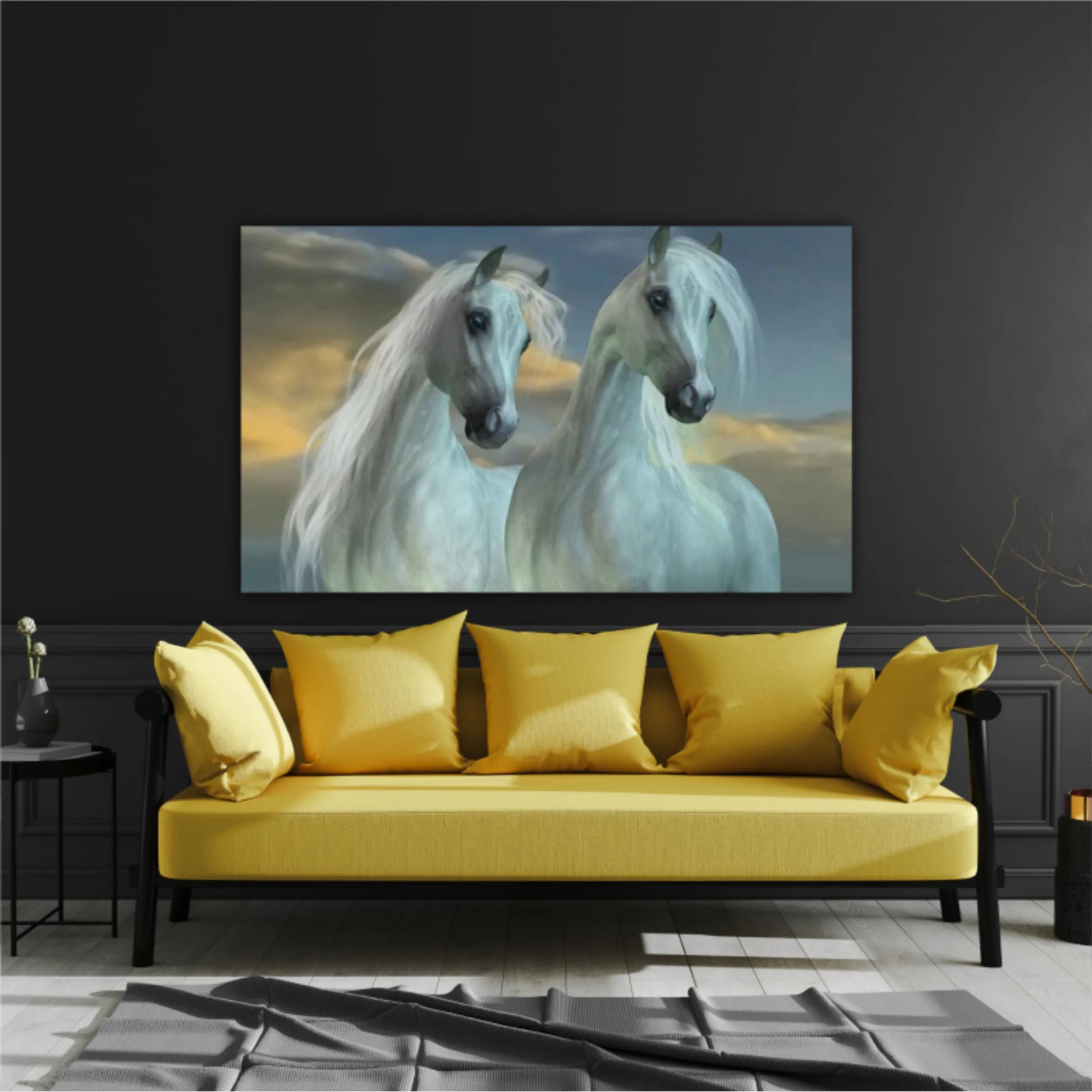 3d illustration of horse and beach design