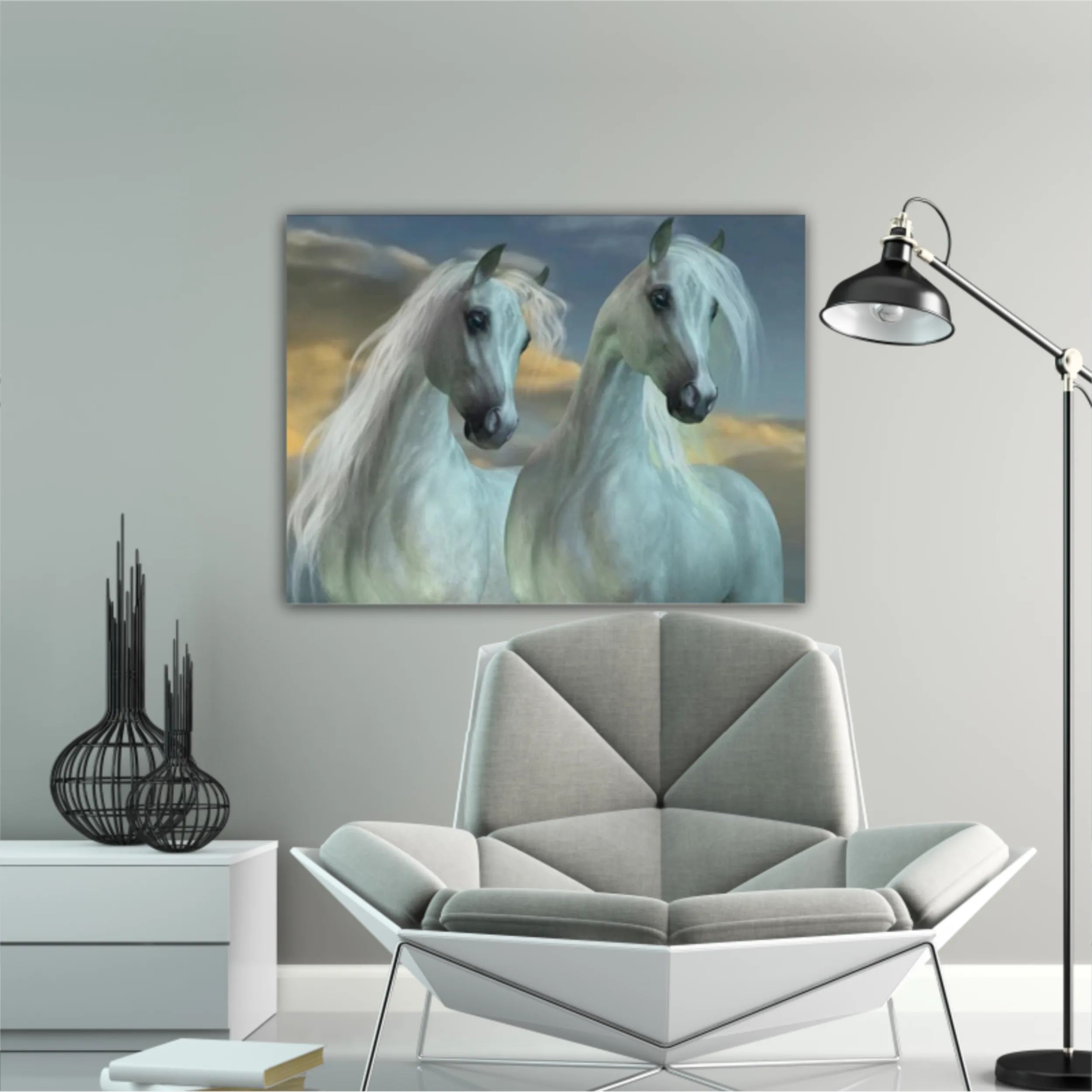 3d illustration of horse and beach design