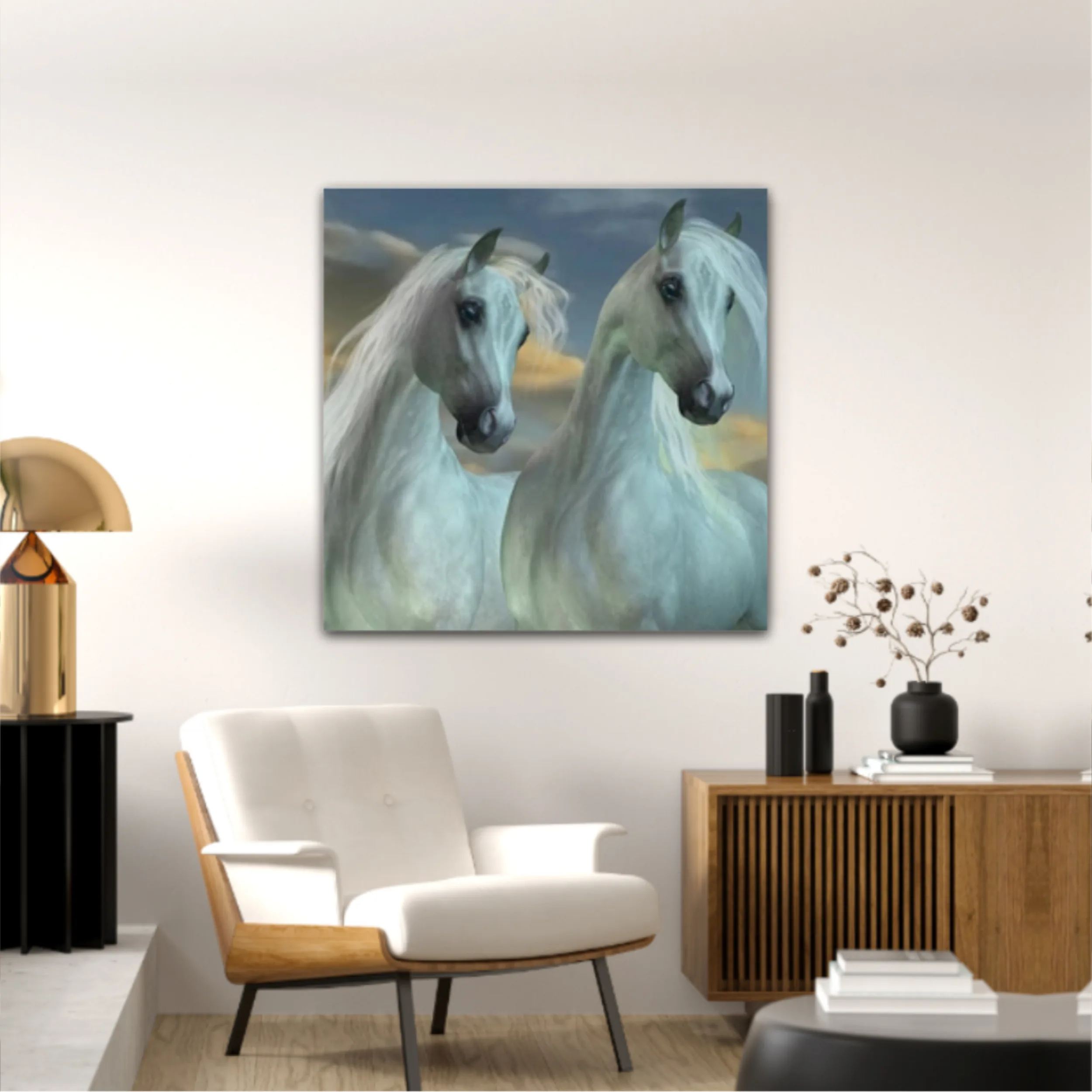 3d illustration of horse and beach design