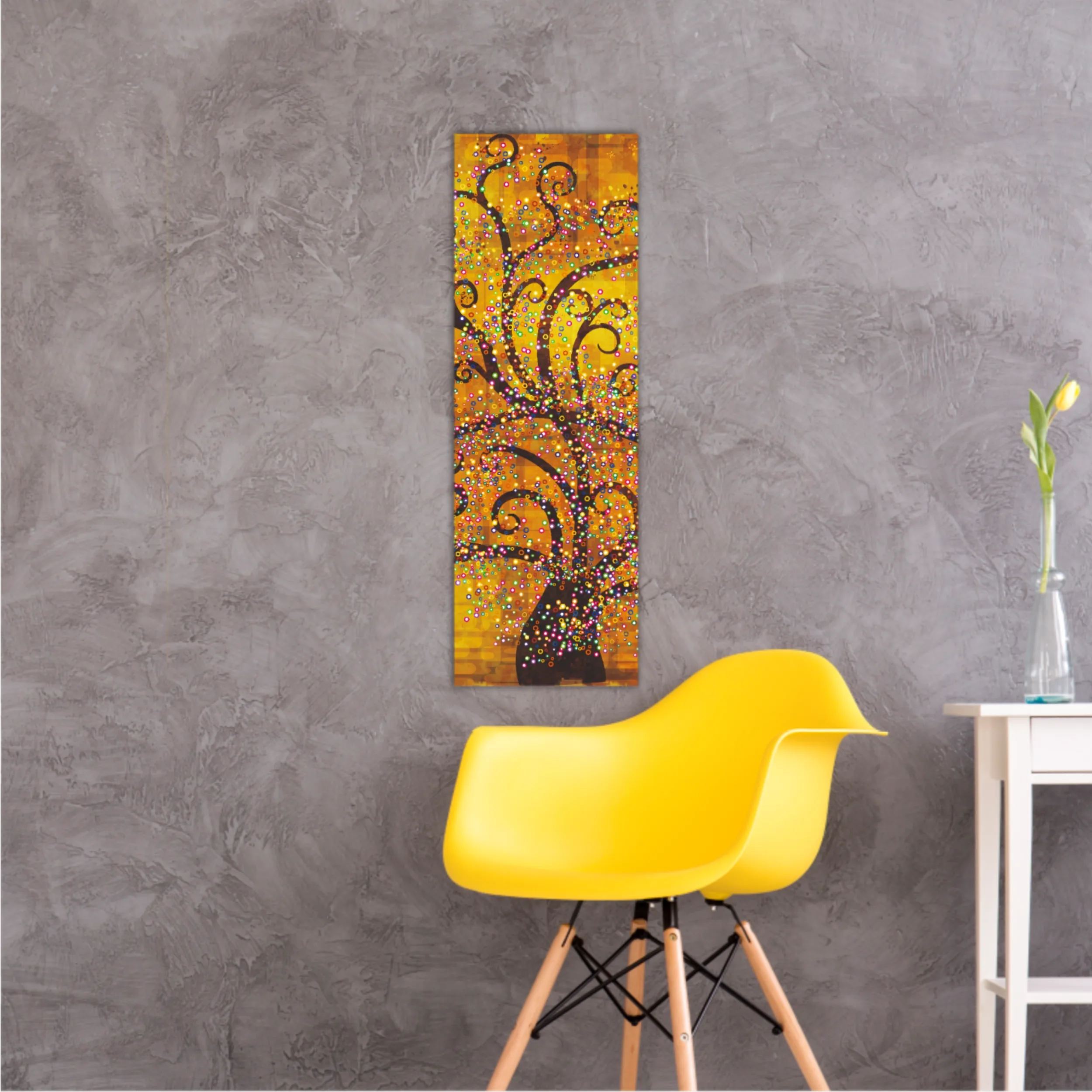 Abstract tree on a gold background in style of Gustav Klimt painting