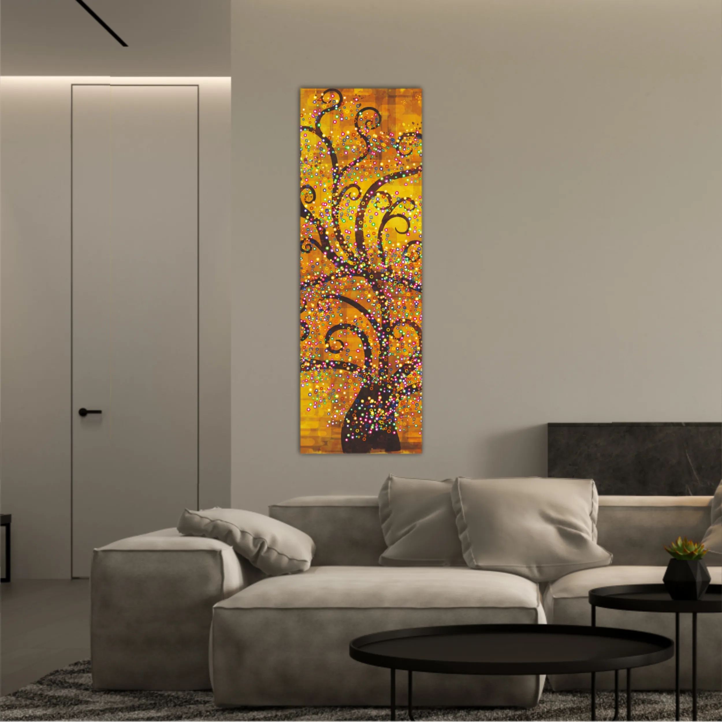 Abstract tree on a gold background in style of Gustav Klimt painting