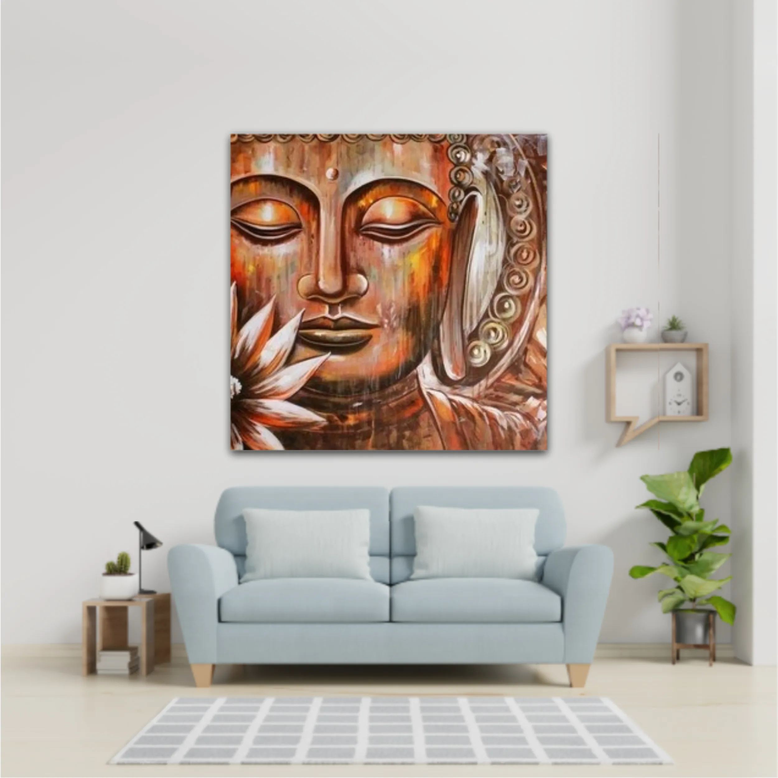 Buddha on grey background