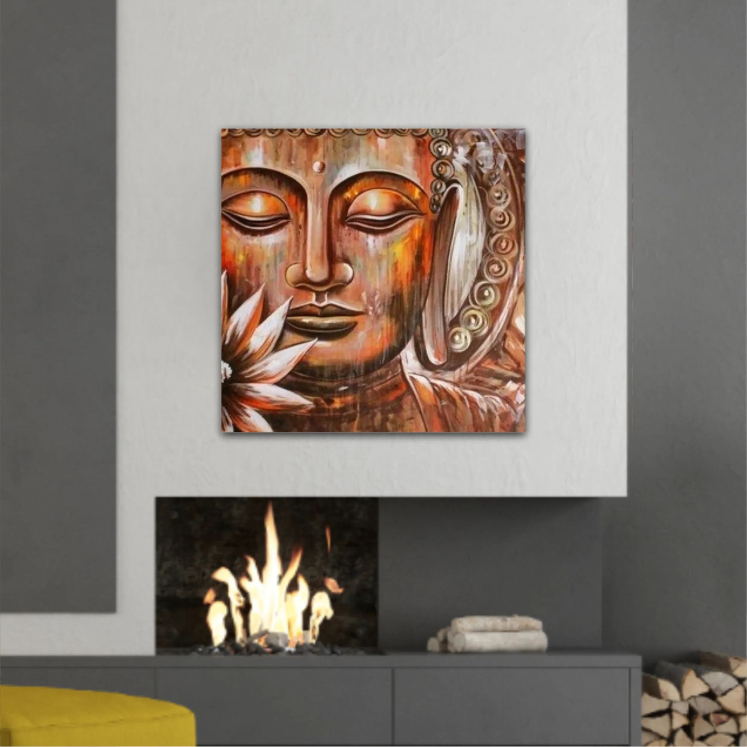 Buddha on grey background