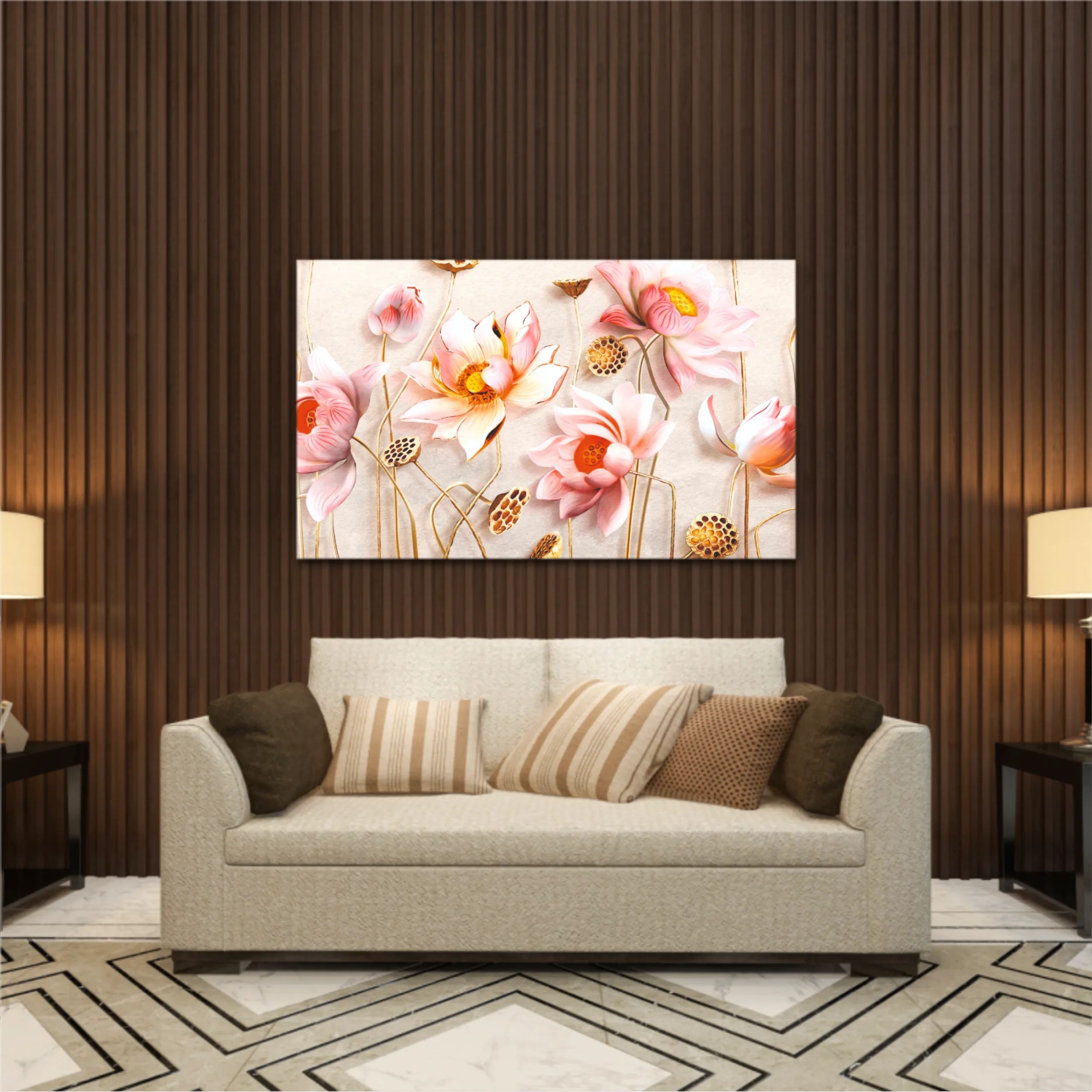 Pink flowers, 3D Illustration of flower wallpaper