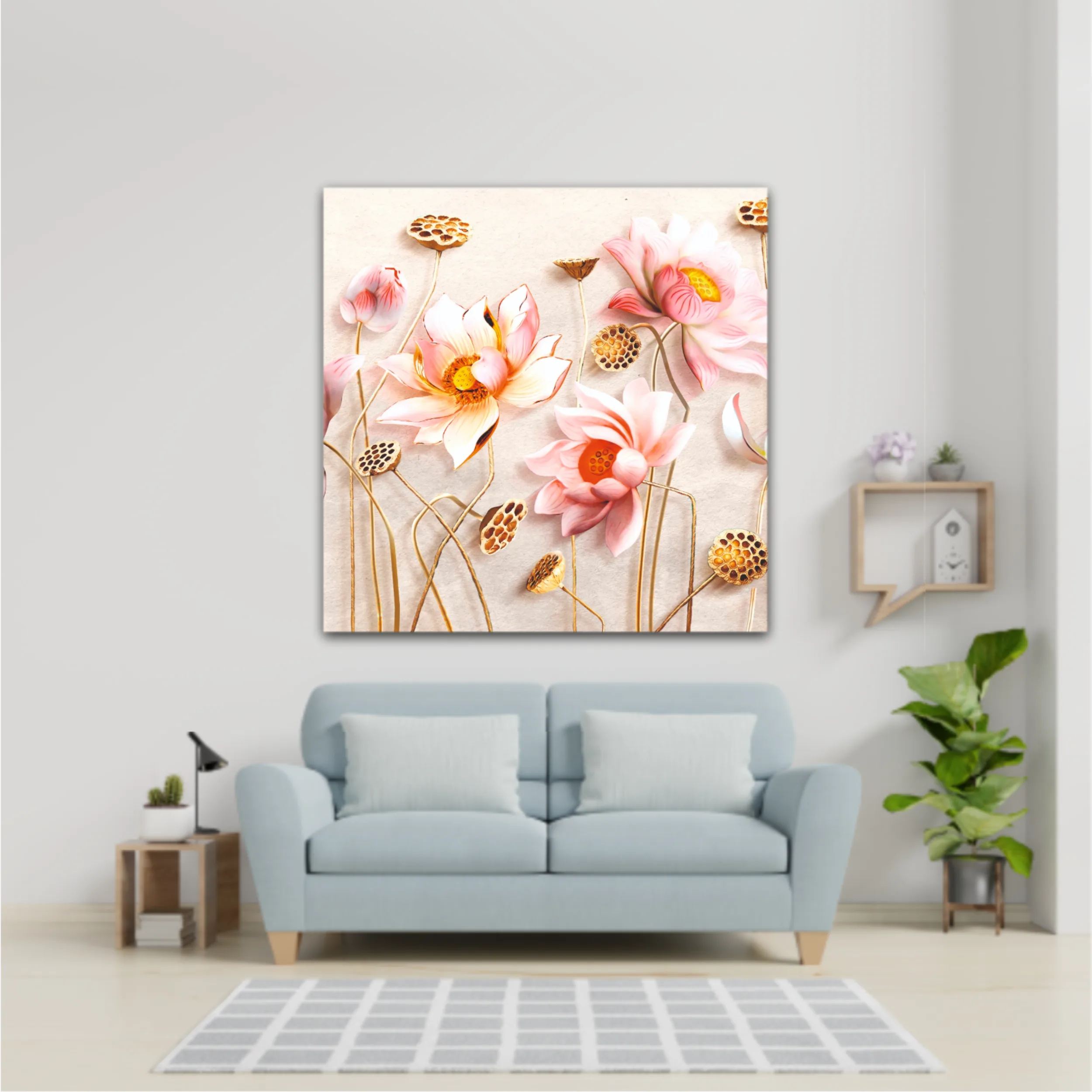 Pink flowers, 3D Illustration of flower wallpaper