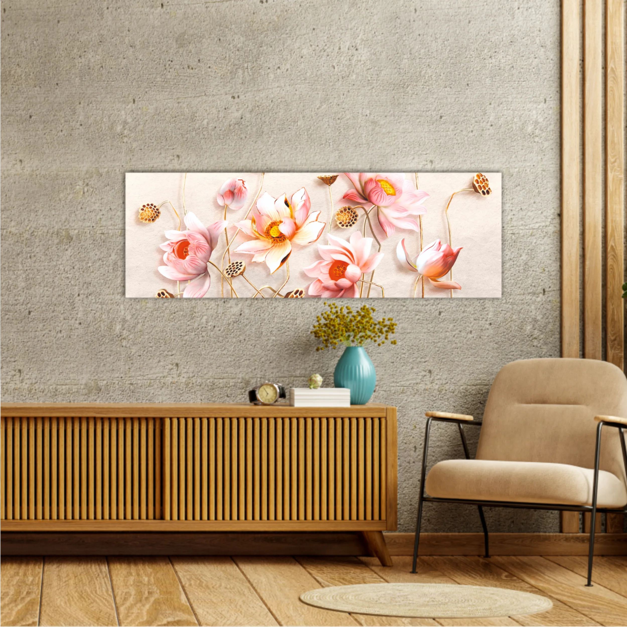 Pink flowers, 3D Illustration of flower wallpaper