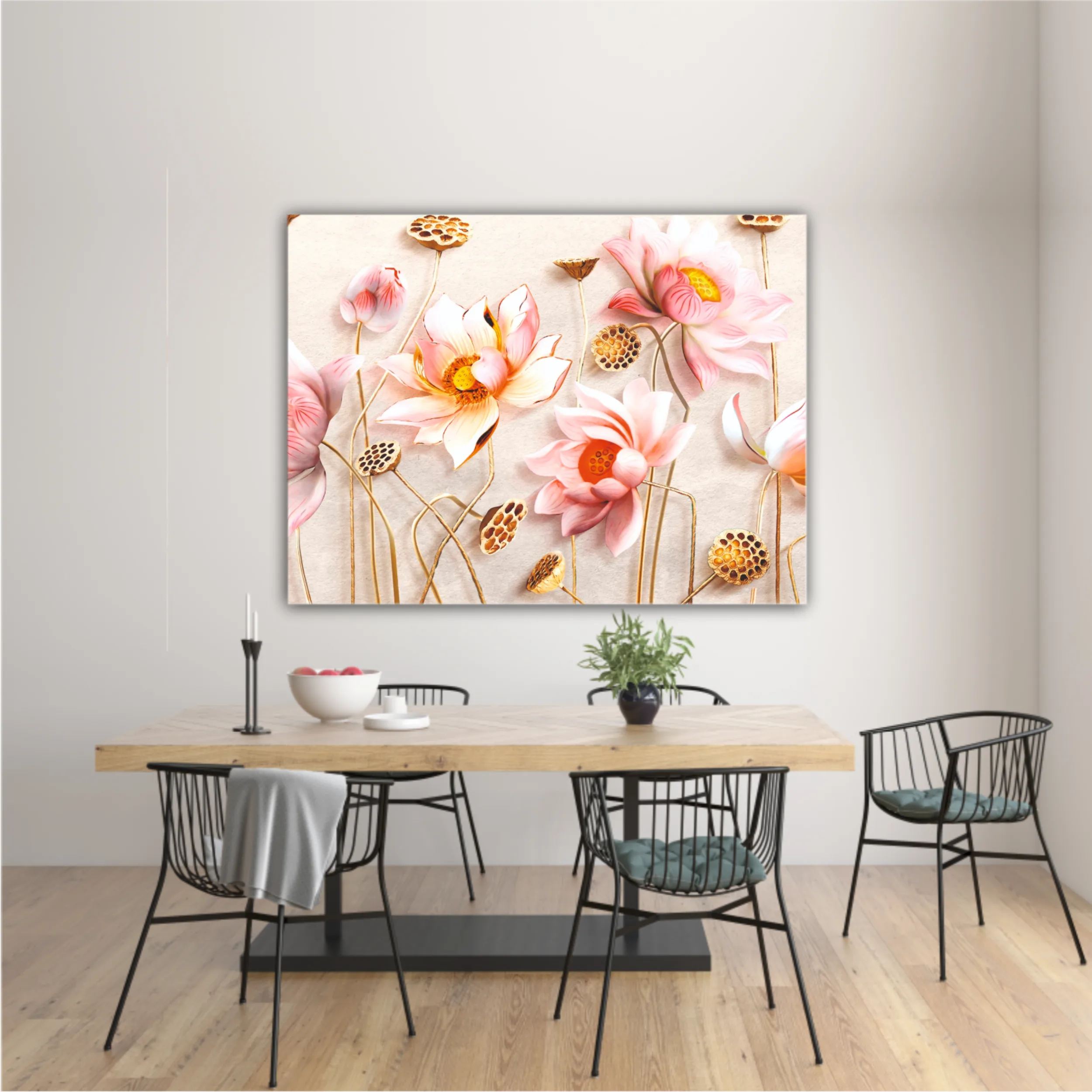 Pink flowers, 3D Illustration of flower wallpaper