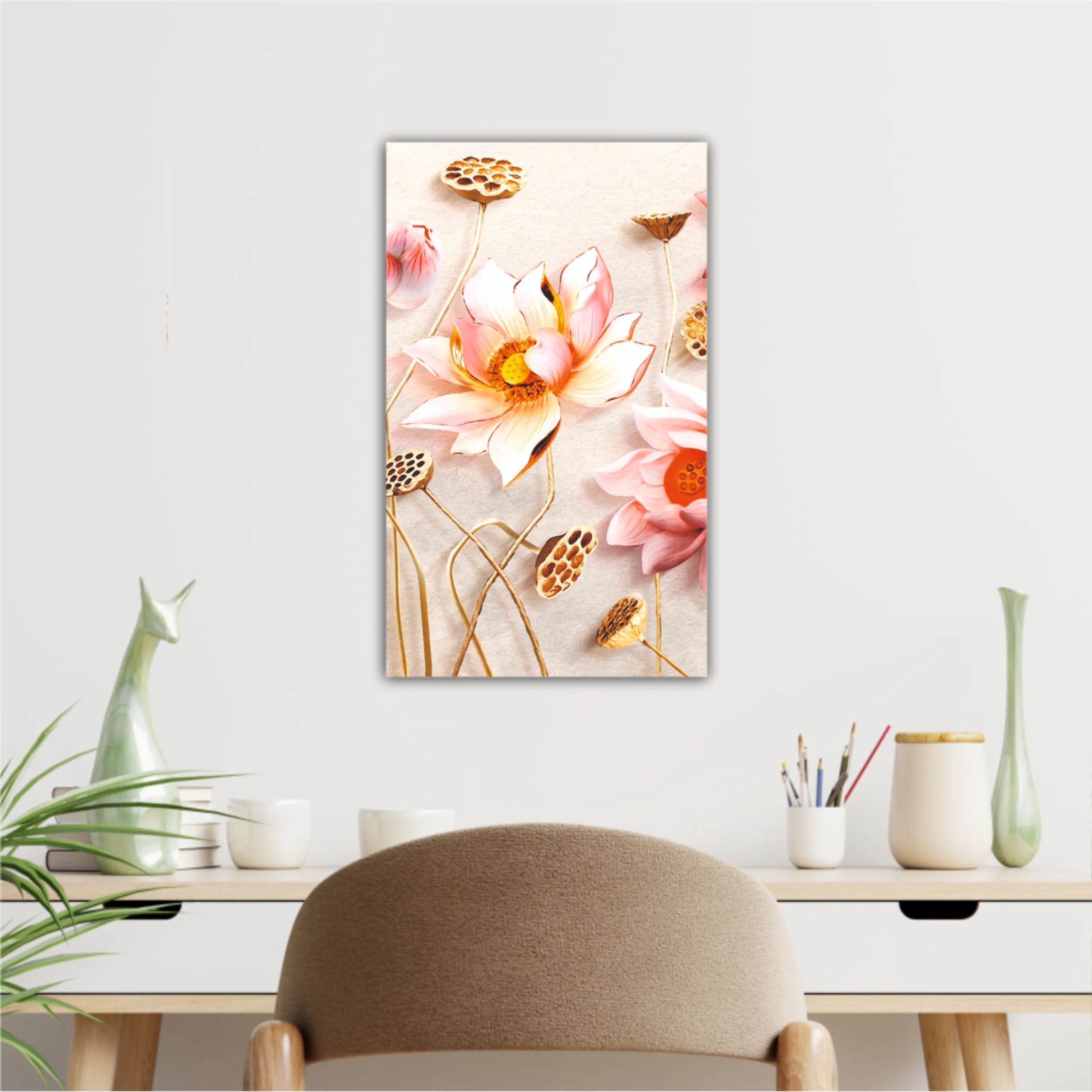 Pink flowers, 3D Illustration of flower wallpaper