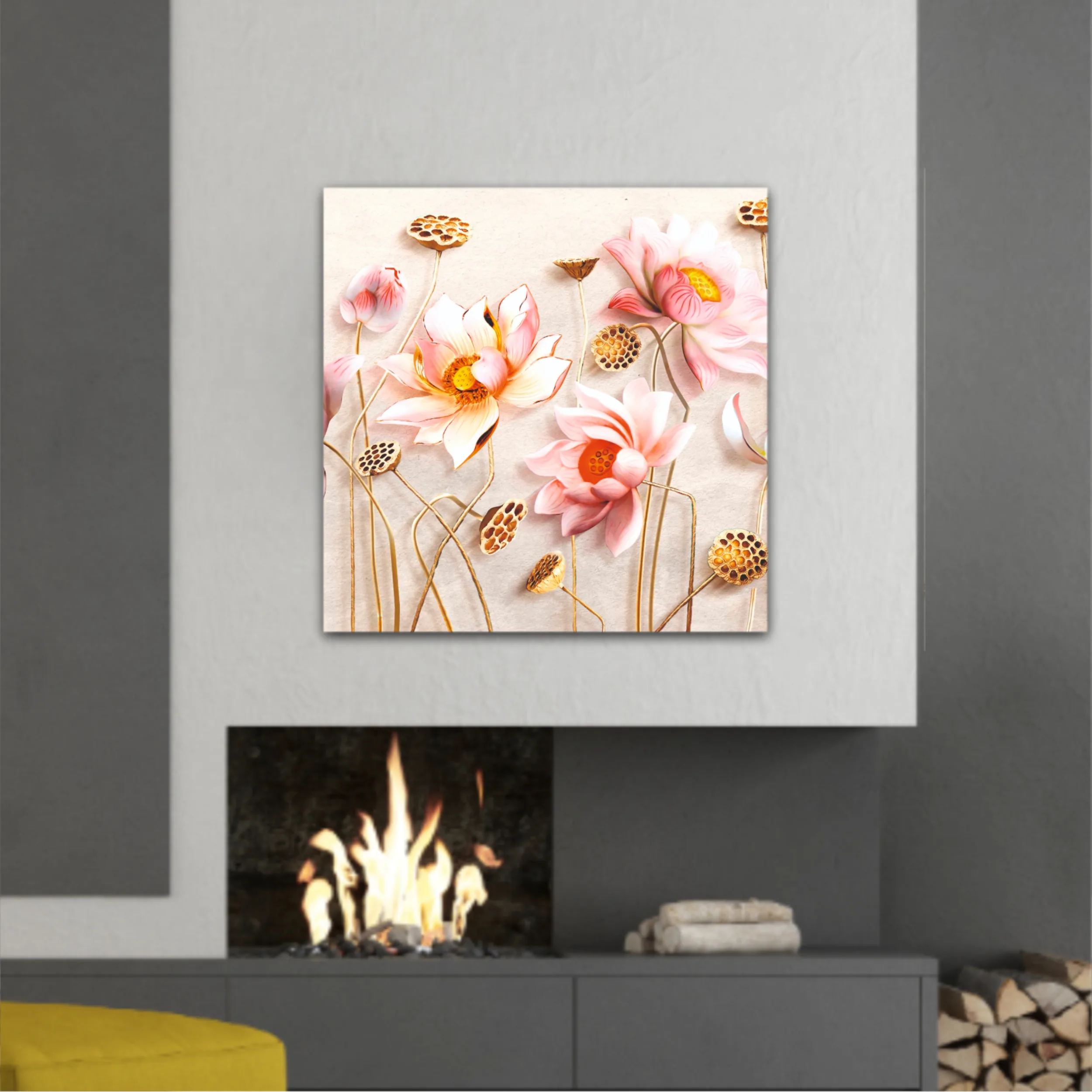 Pink flowers, 3D Illustration of flower wallpaper