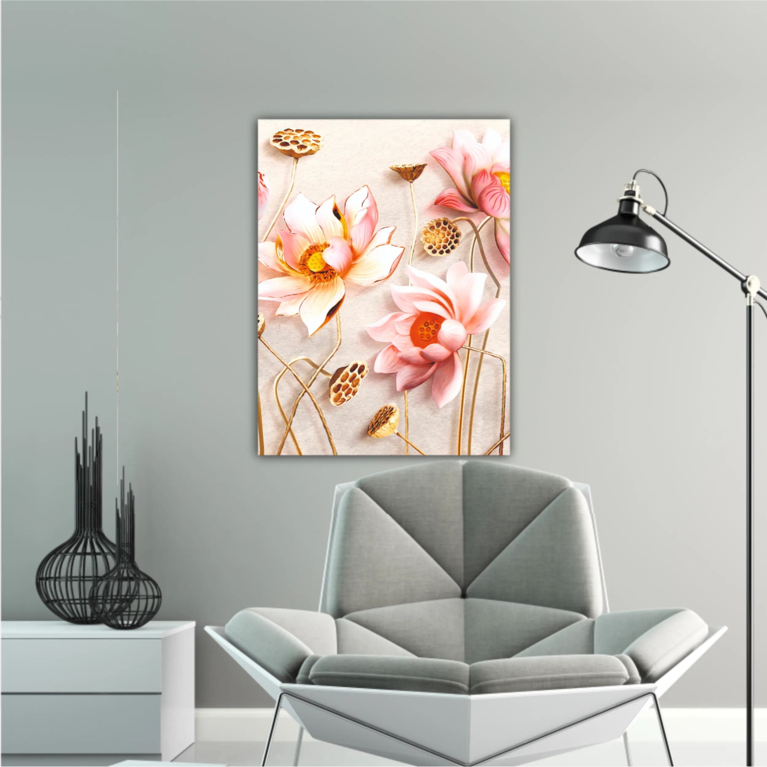 Pink flowers, 3D Illustration of flower wallpaper