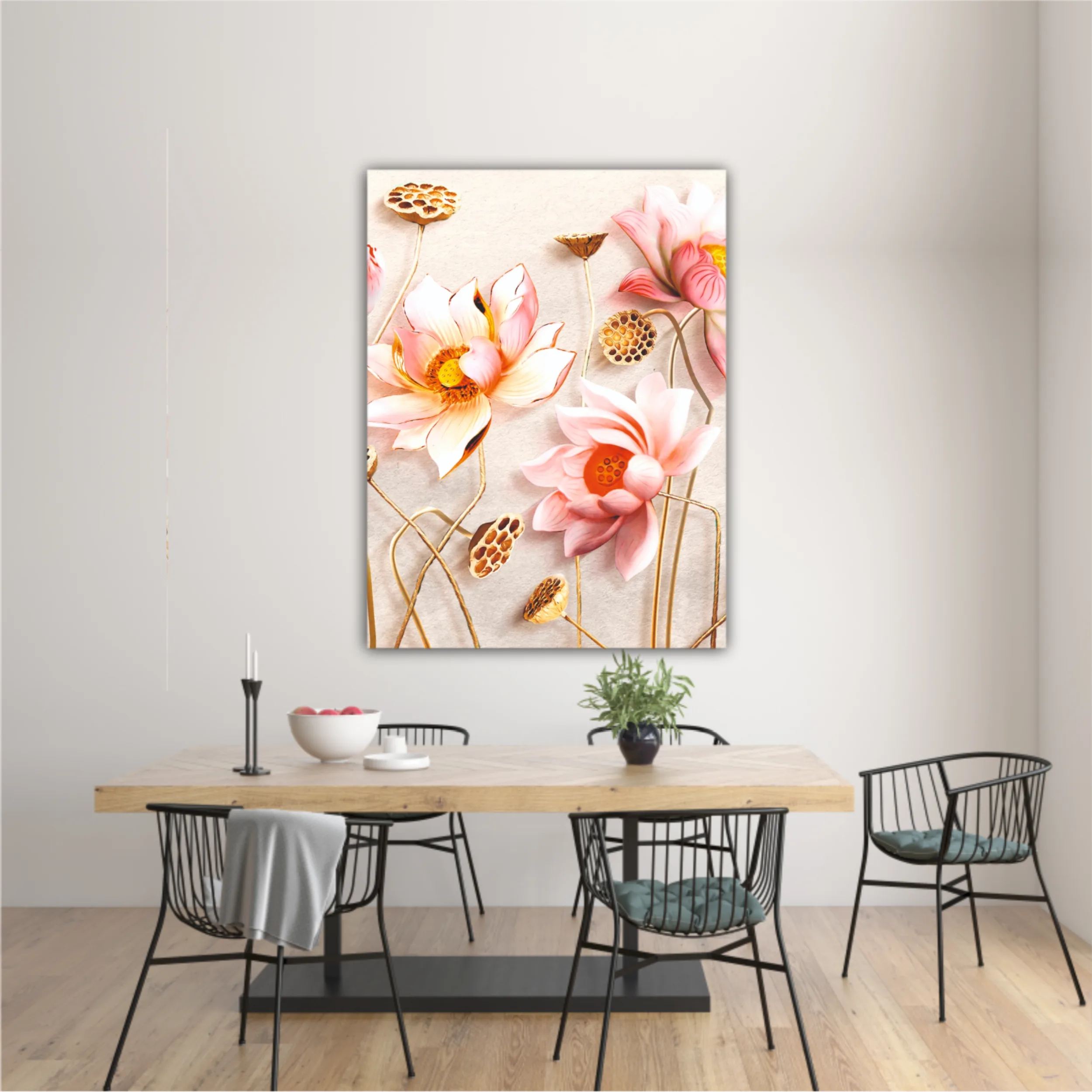 Pink flowers, 3D Illustration of flower wallpaper