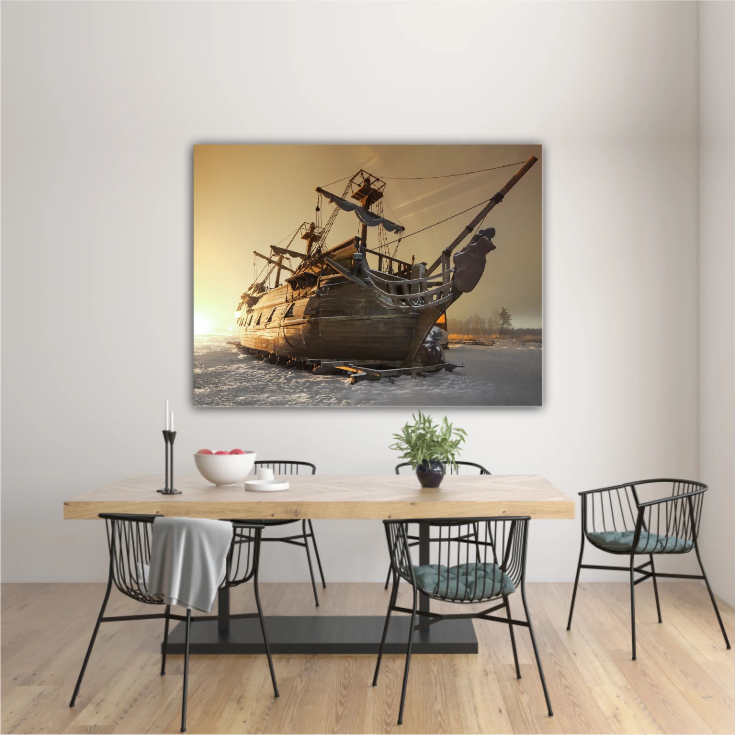 Vintage wooden sailing ship