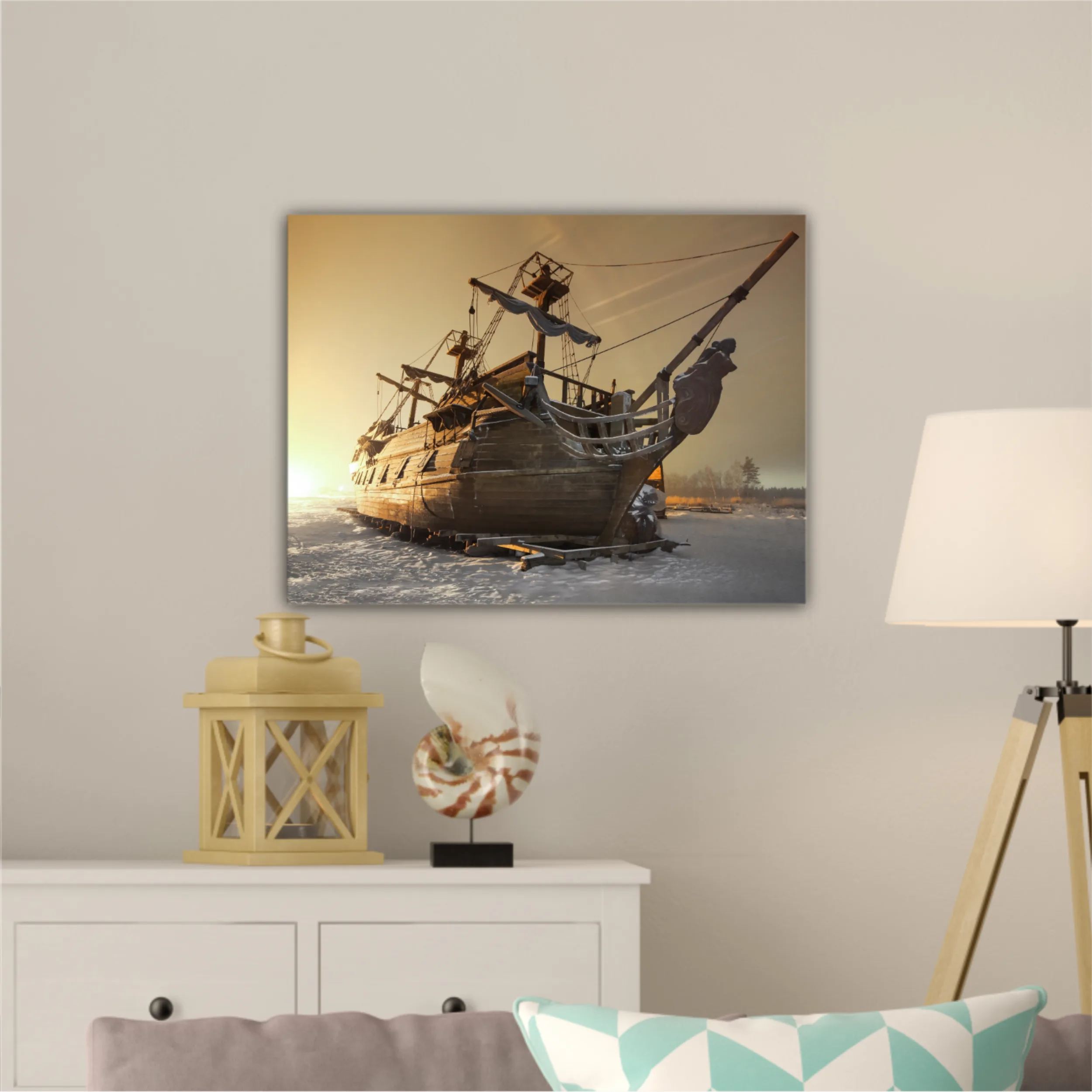 Vintage wooden sailing ship