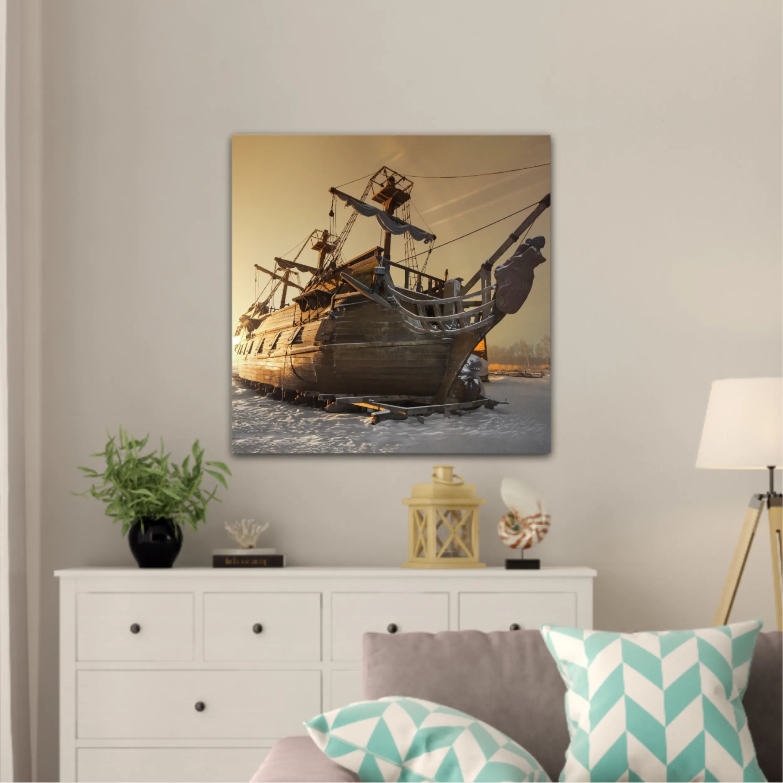 Vintage wooden sailing ship