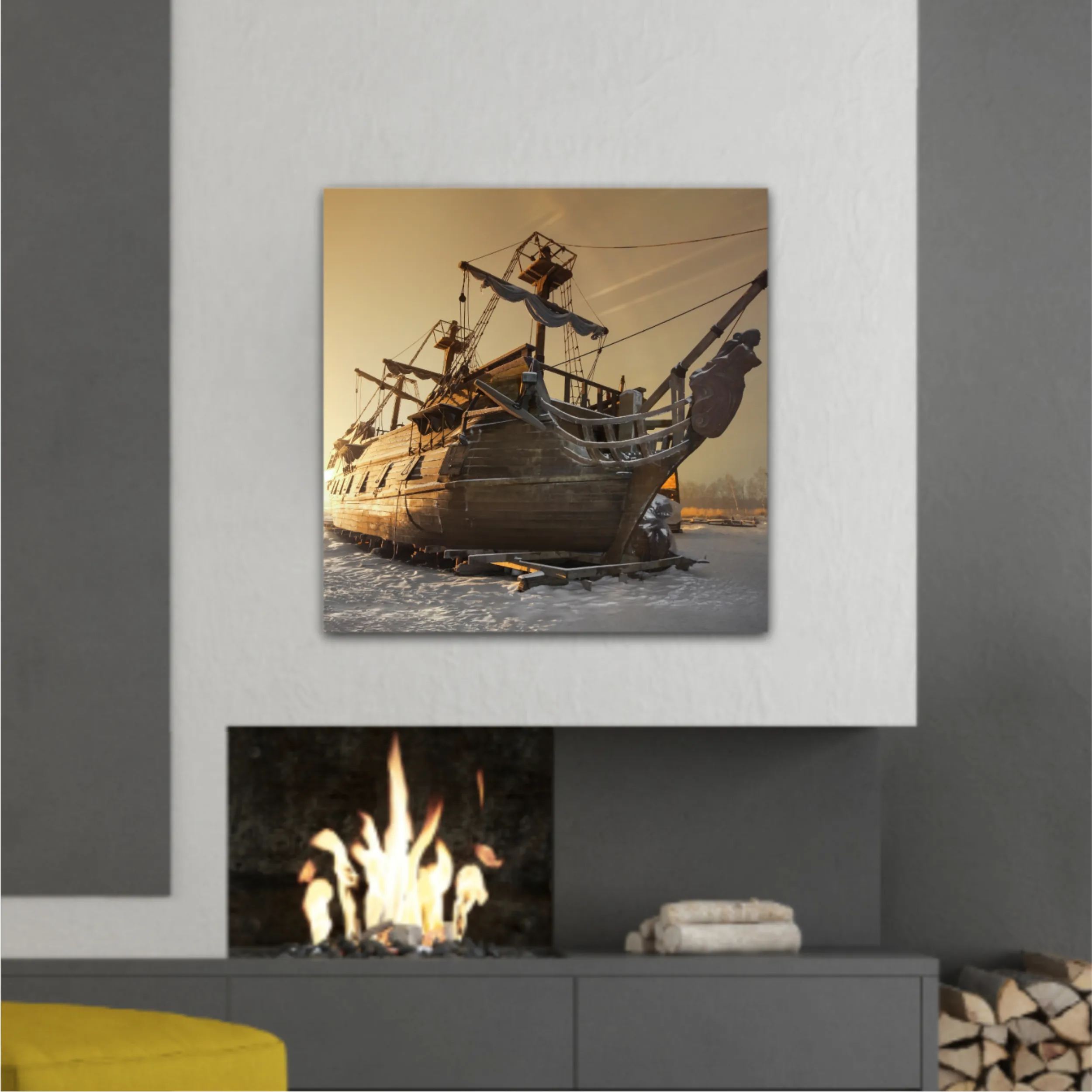 Vintage wooden sailing ship