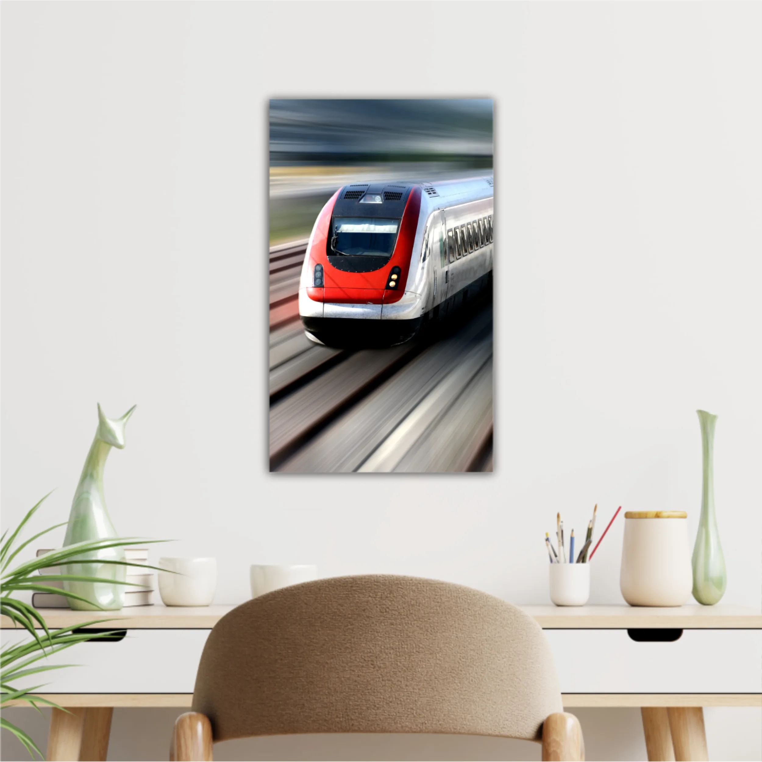 Fast train with motion blur