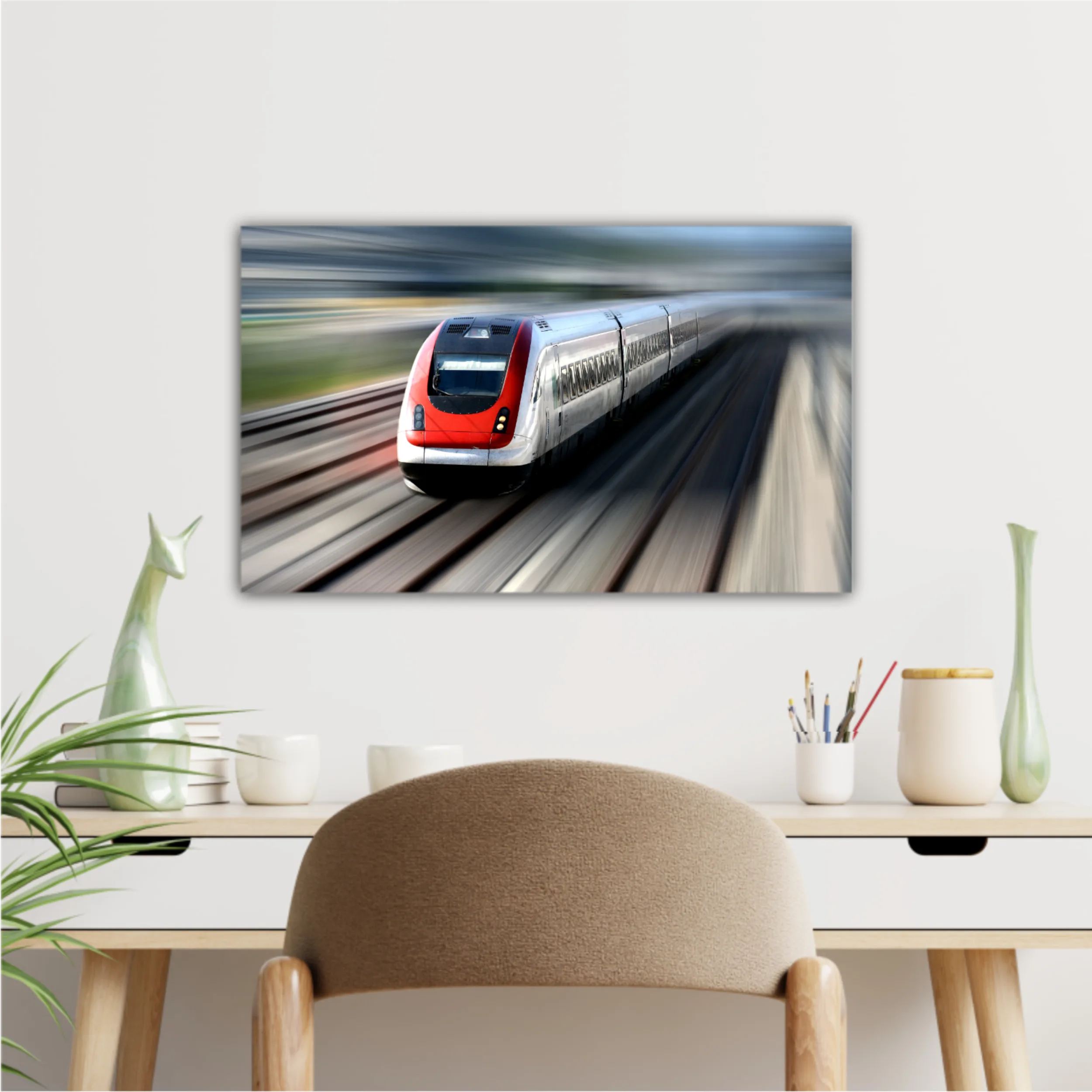 Fast train with motion blur