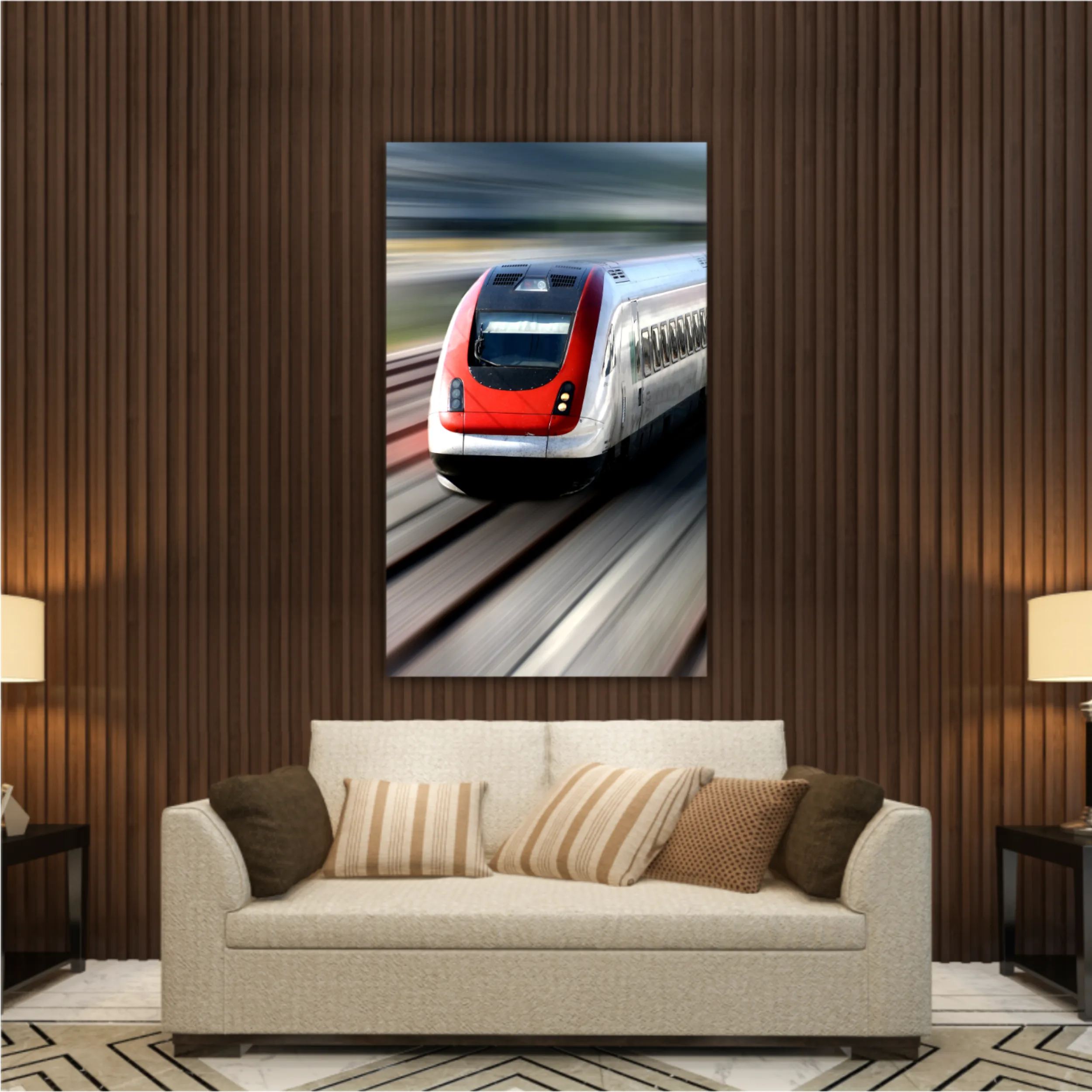 Fast train with motion blur