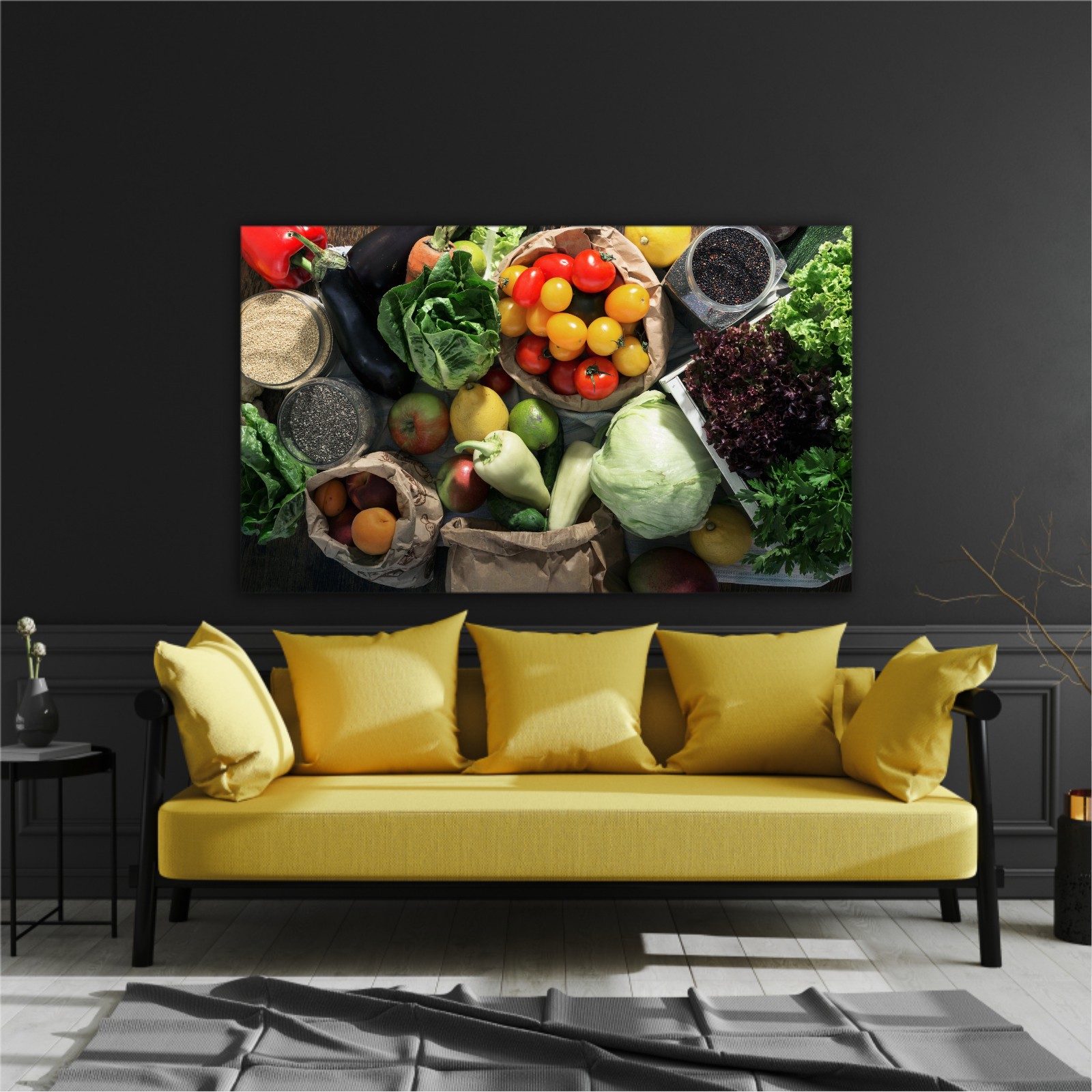 Healthy food background. Set of healthy food, top view