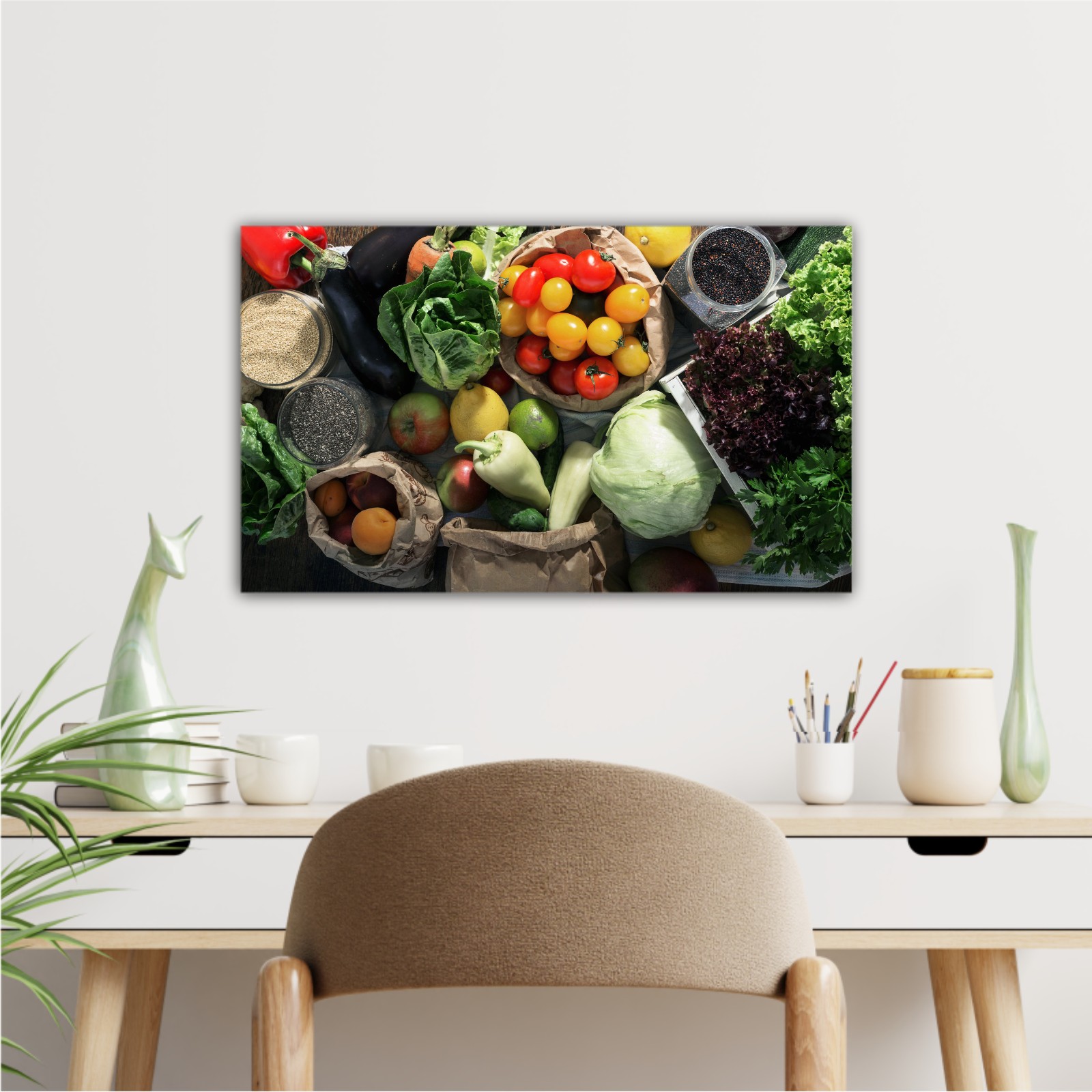 Healthy food background. Set of healthy food, top view