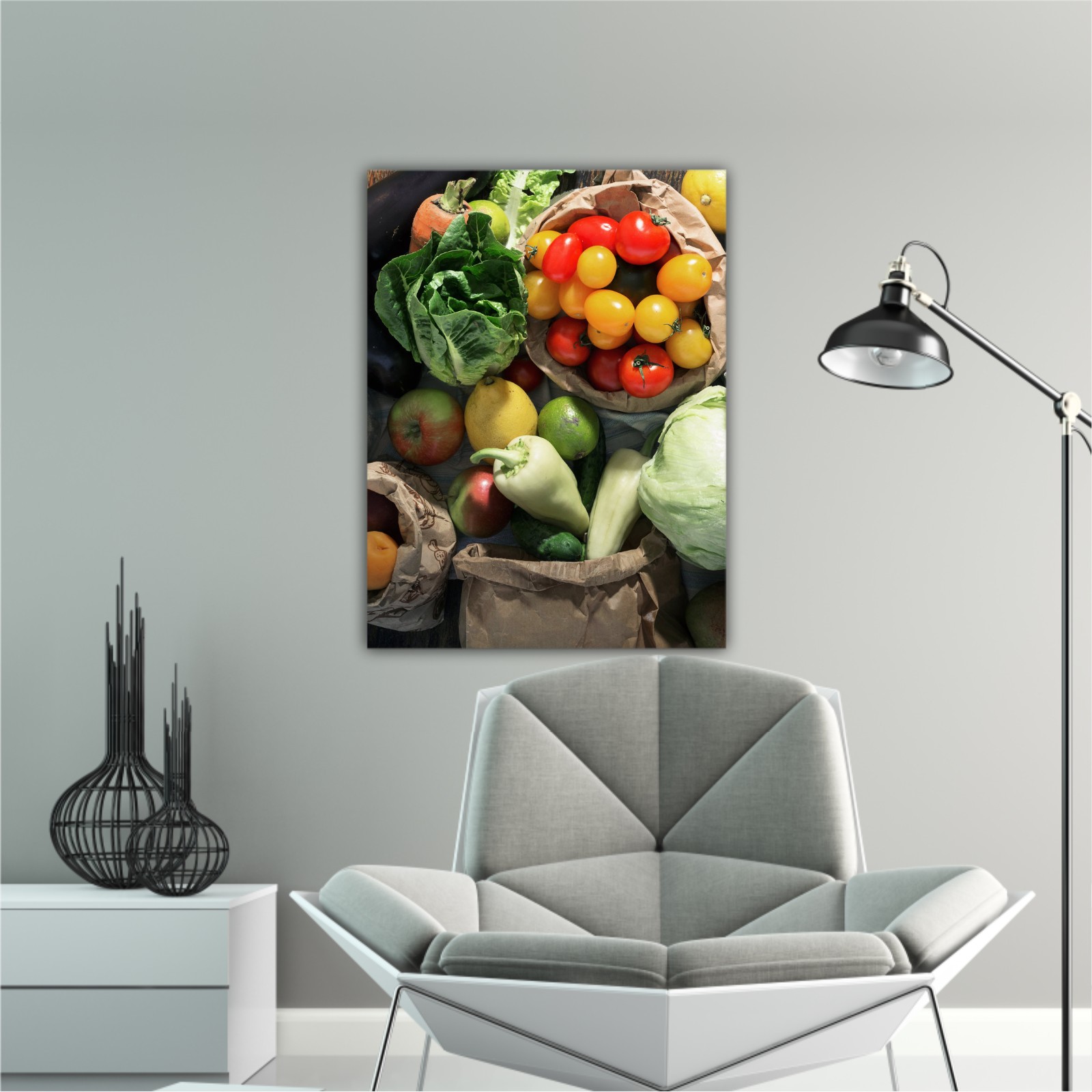 Healthy food background. Set of healthy food, top view