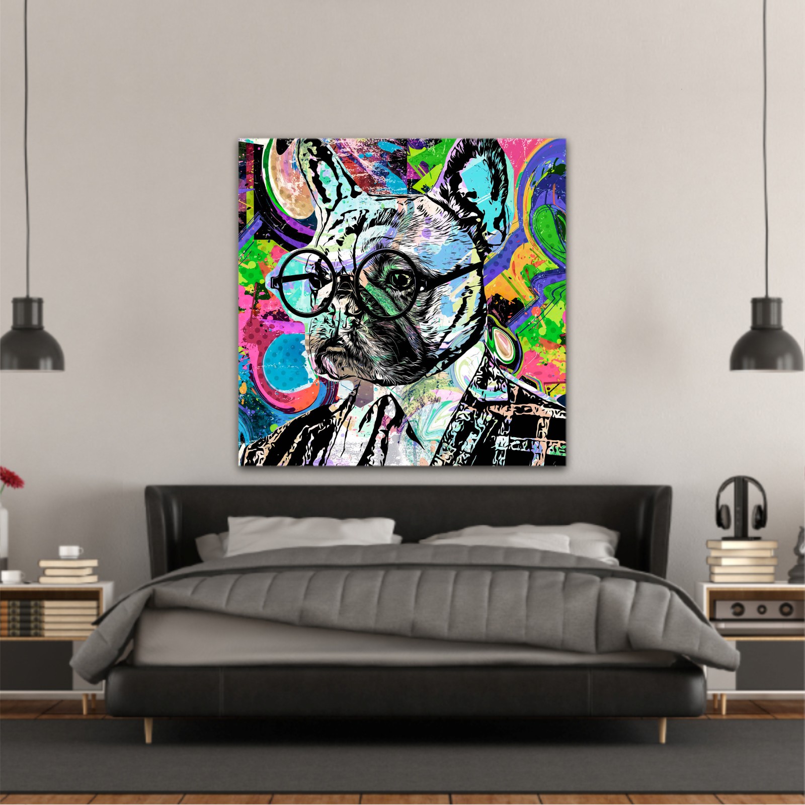  english bulldog portrait intellectual art