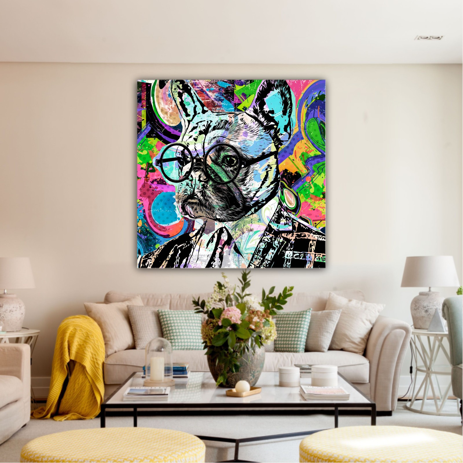  english bulldog portrait intellectual art