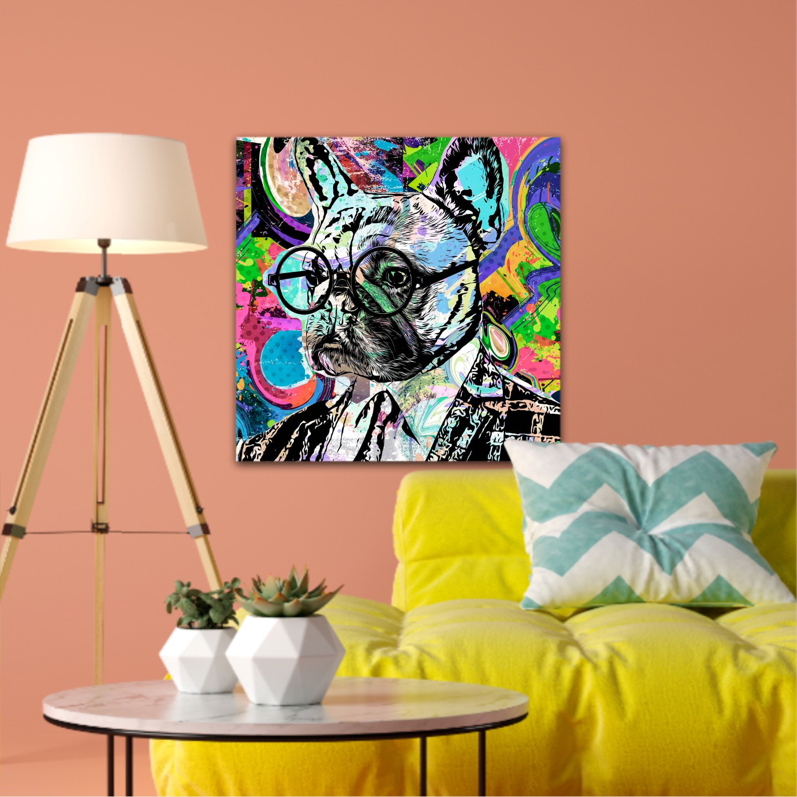  english bulldog portrait intellectual art