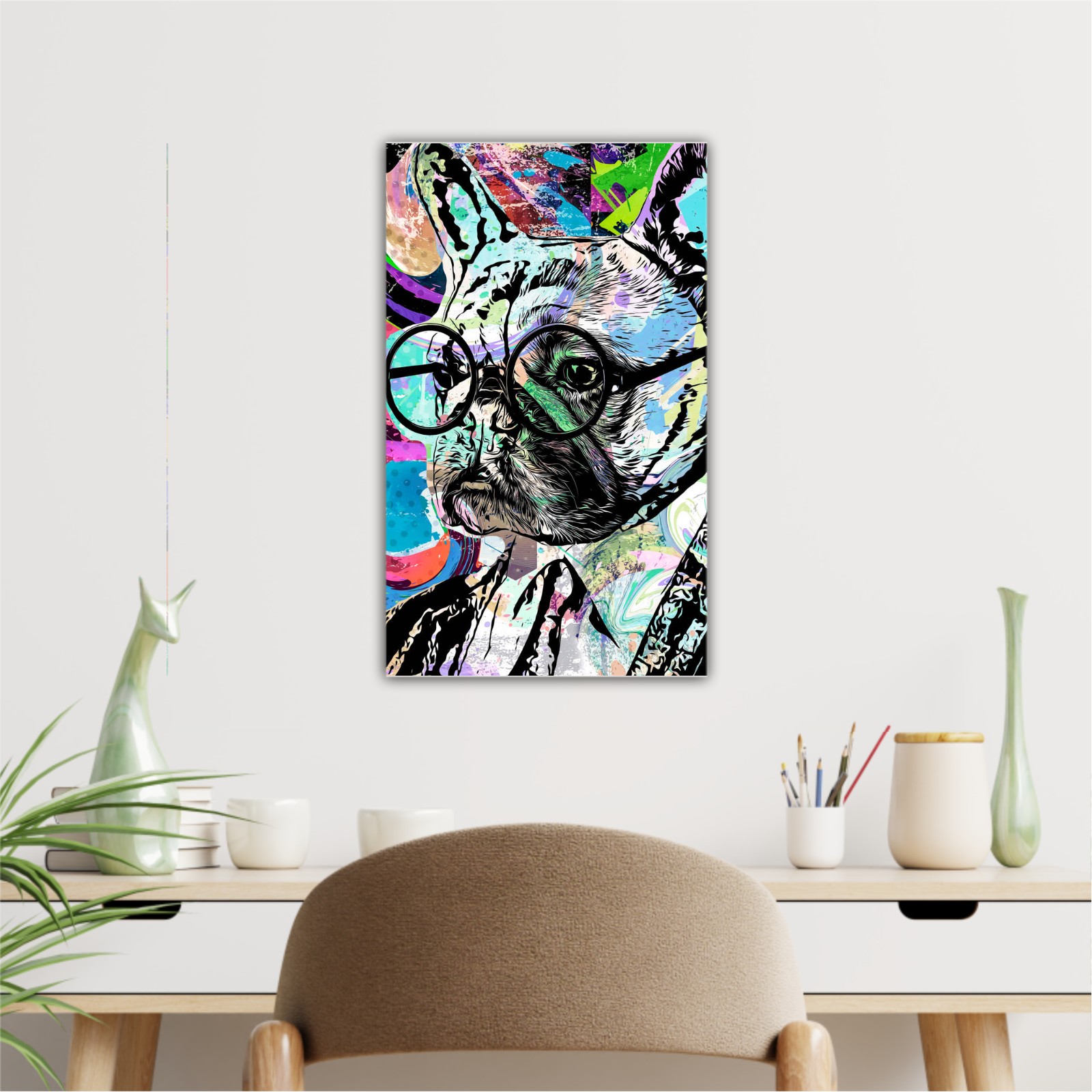  english bulldog portrait intellectual art