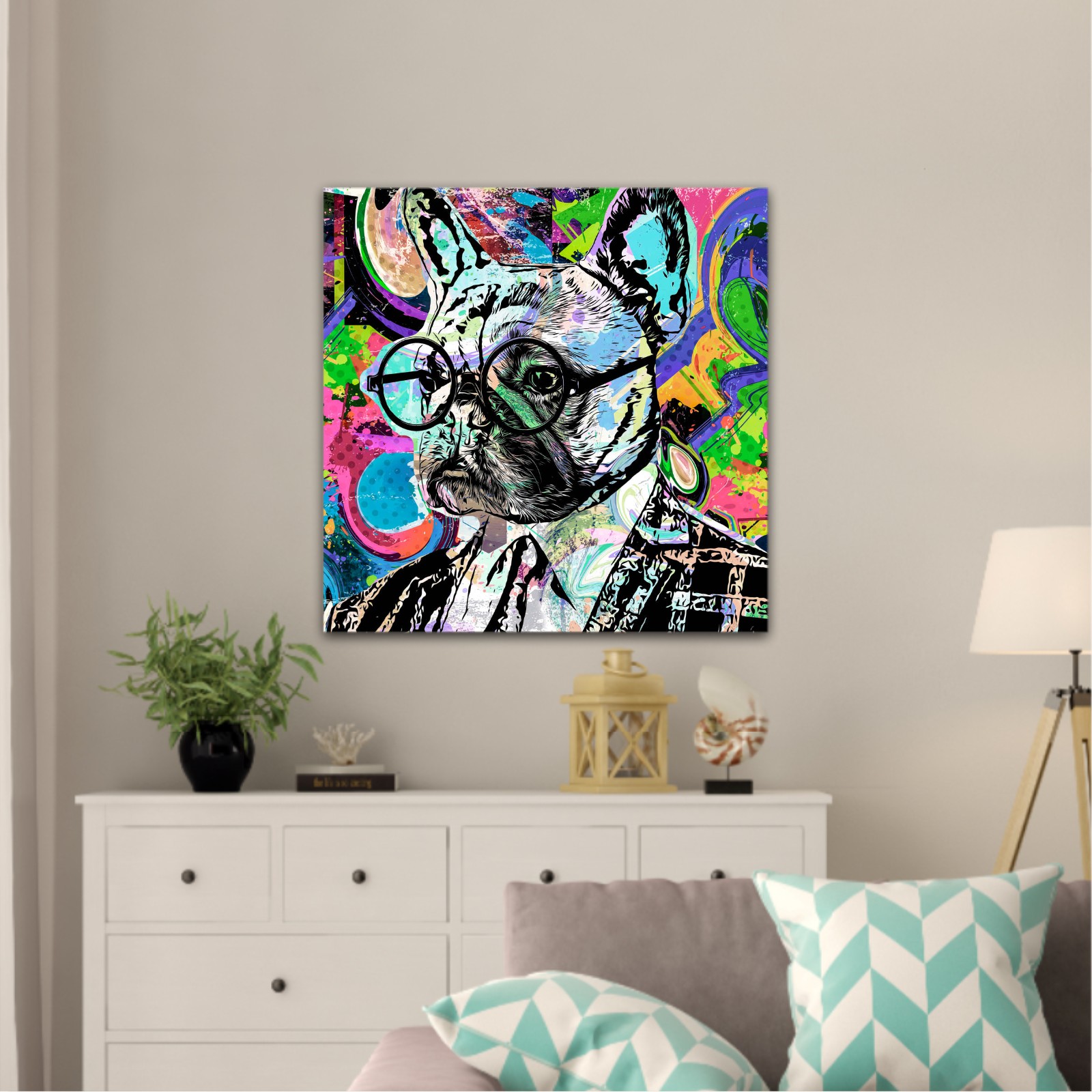  english bulldog portrait intellectual art