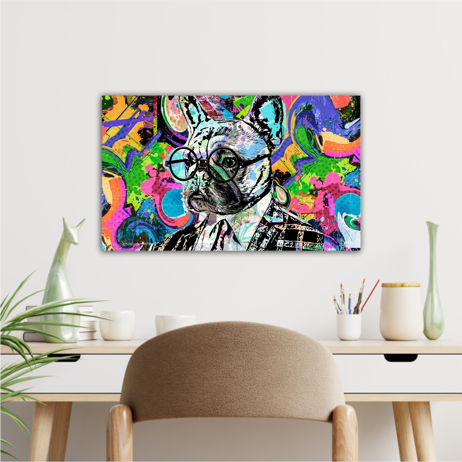  english bulldog portrait intellectual art