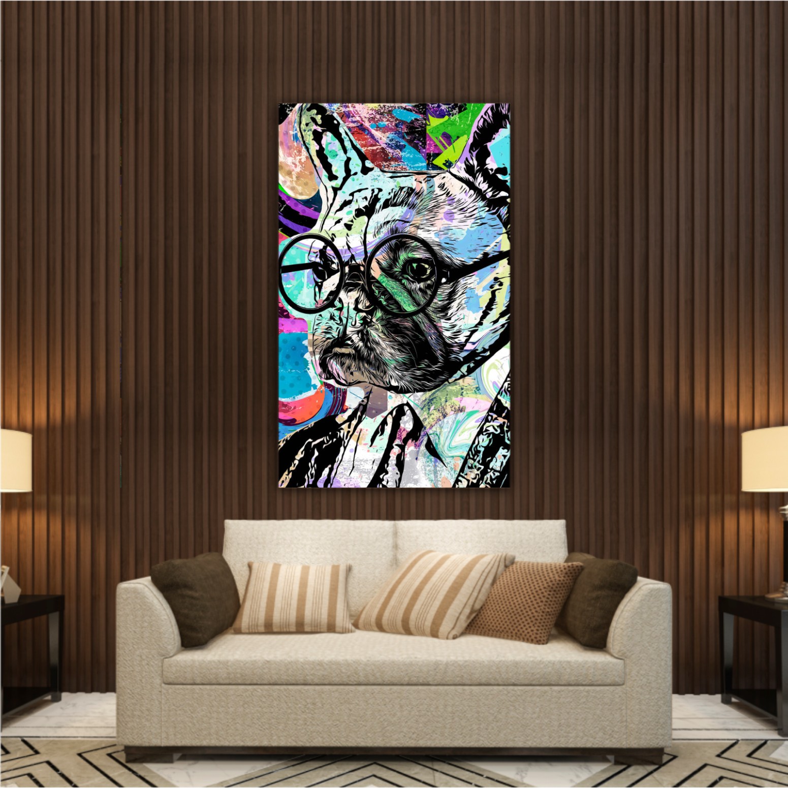  english bulldog portrait intellectual art