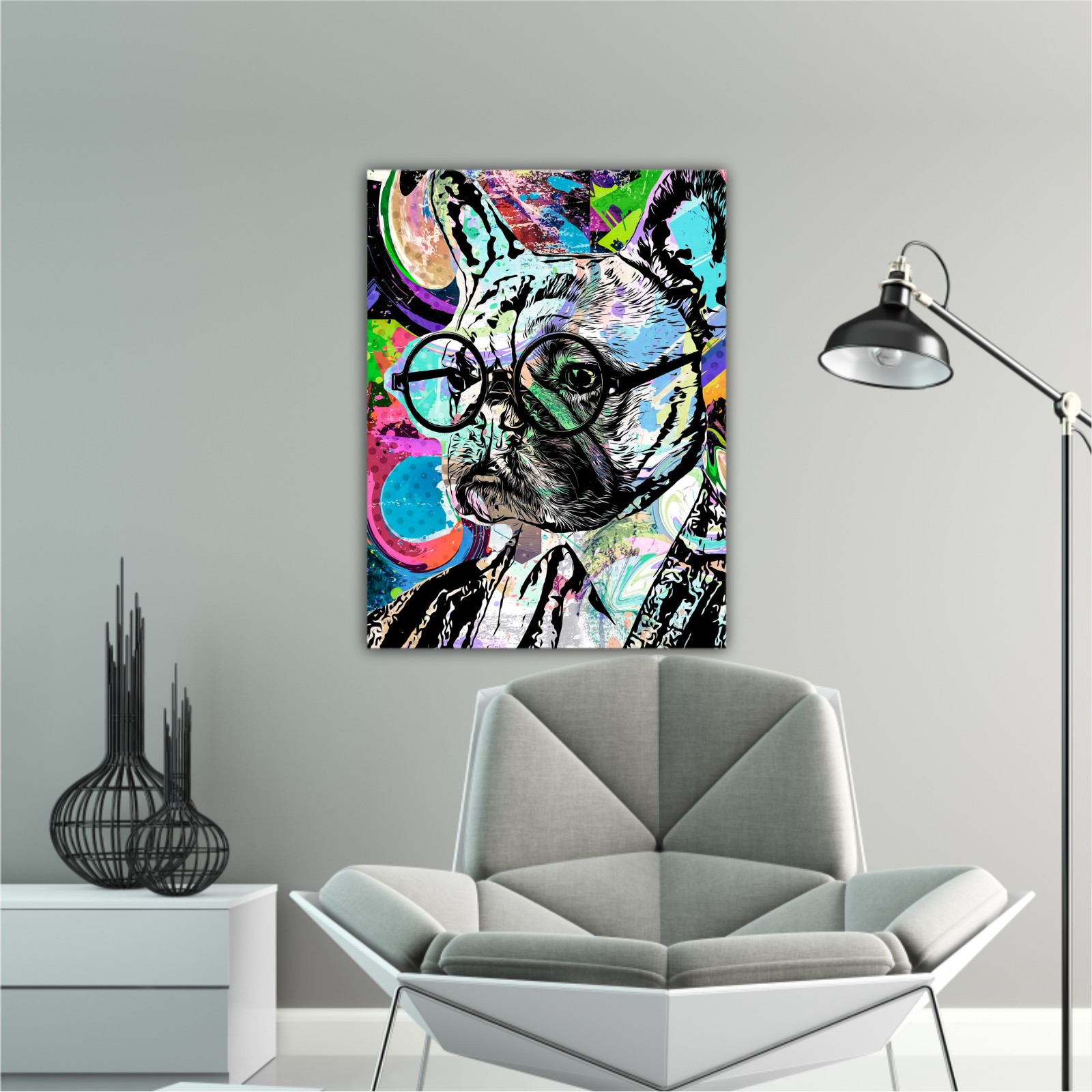  english bulldog portrait intellectual art