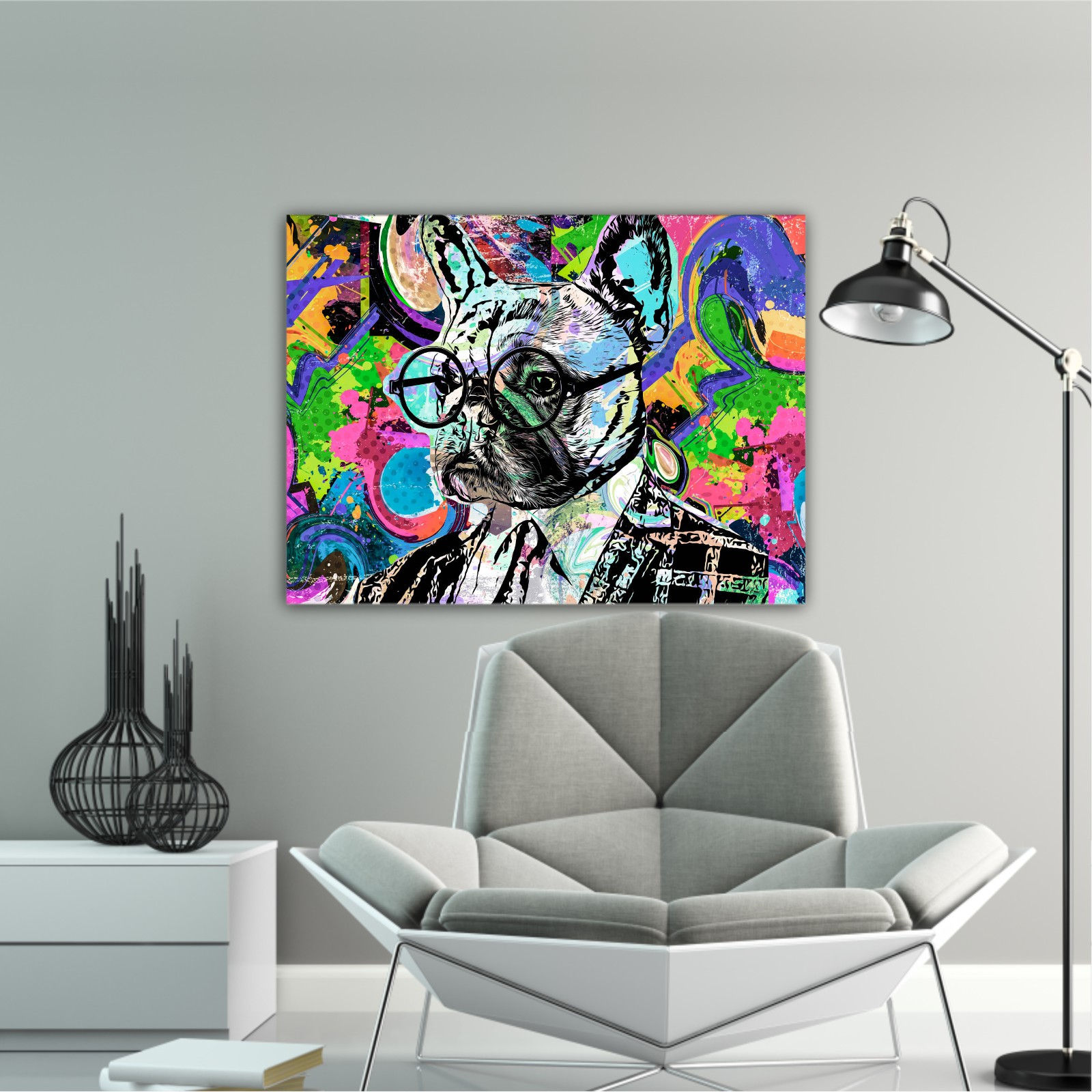  english bulldog portrait intellectual art