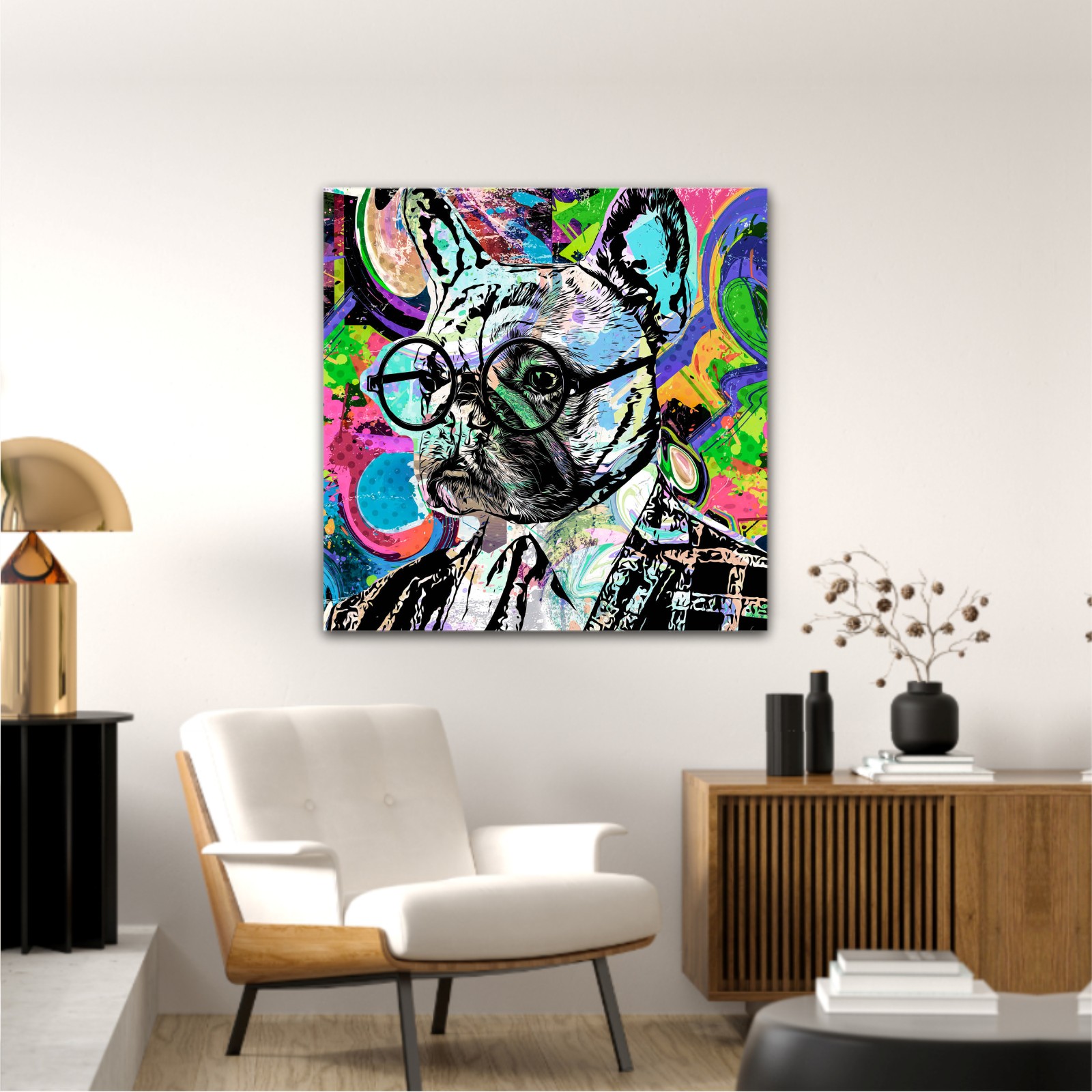  english bulldog portrait intellectual art