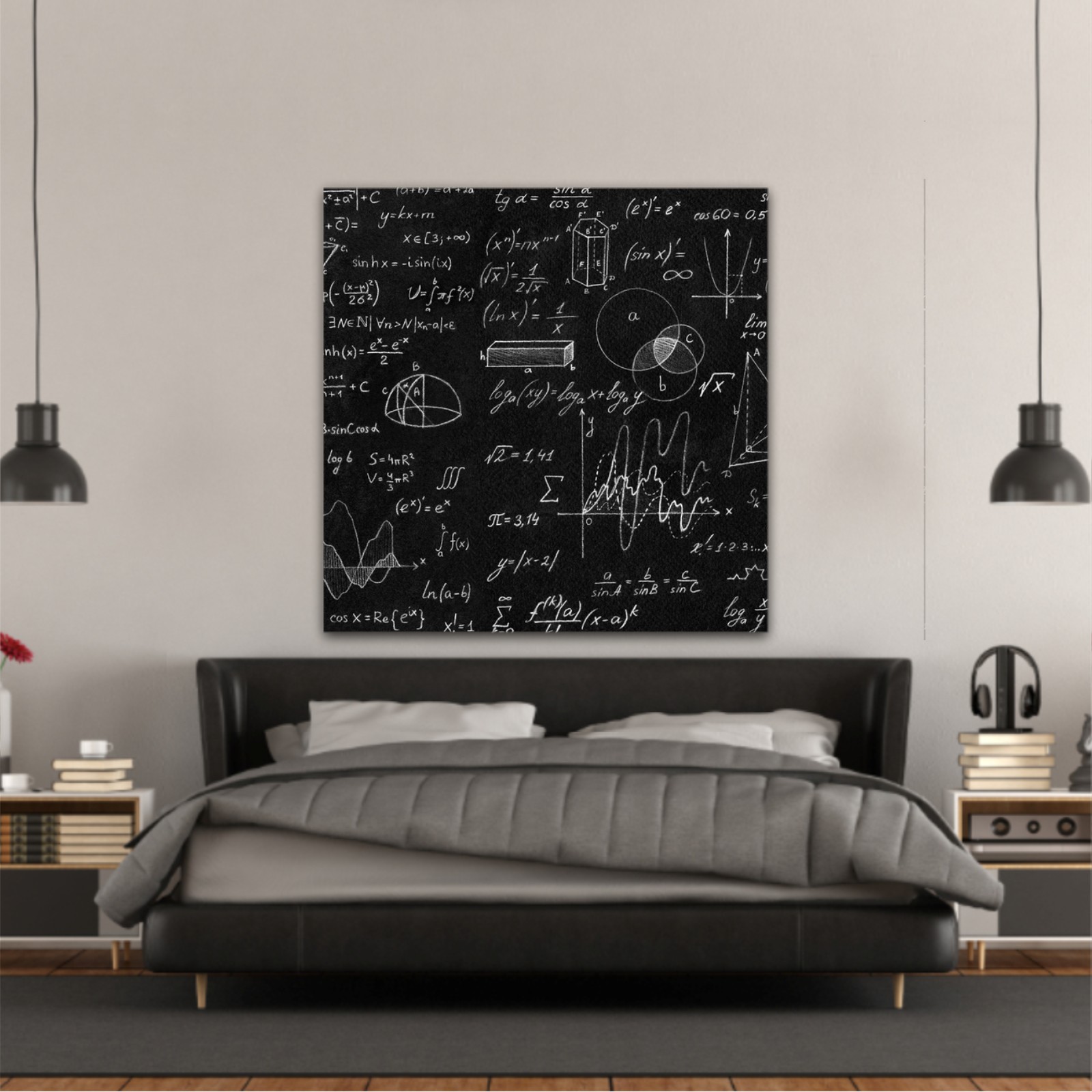 Blackboard with scientific formulas