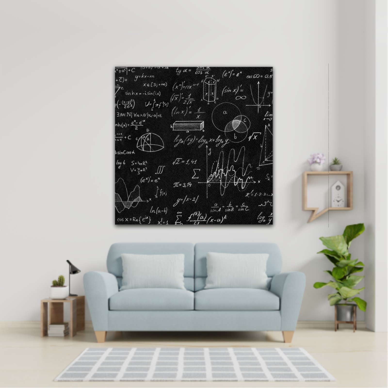 Blackboard with scientific formulas