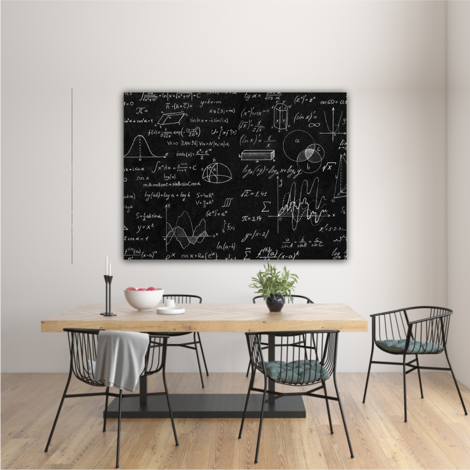 Blackboard with scientific formulas