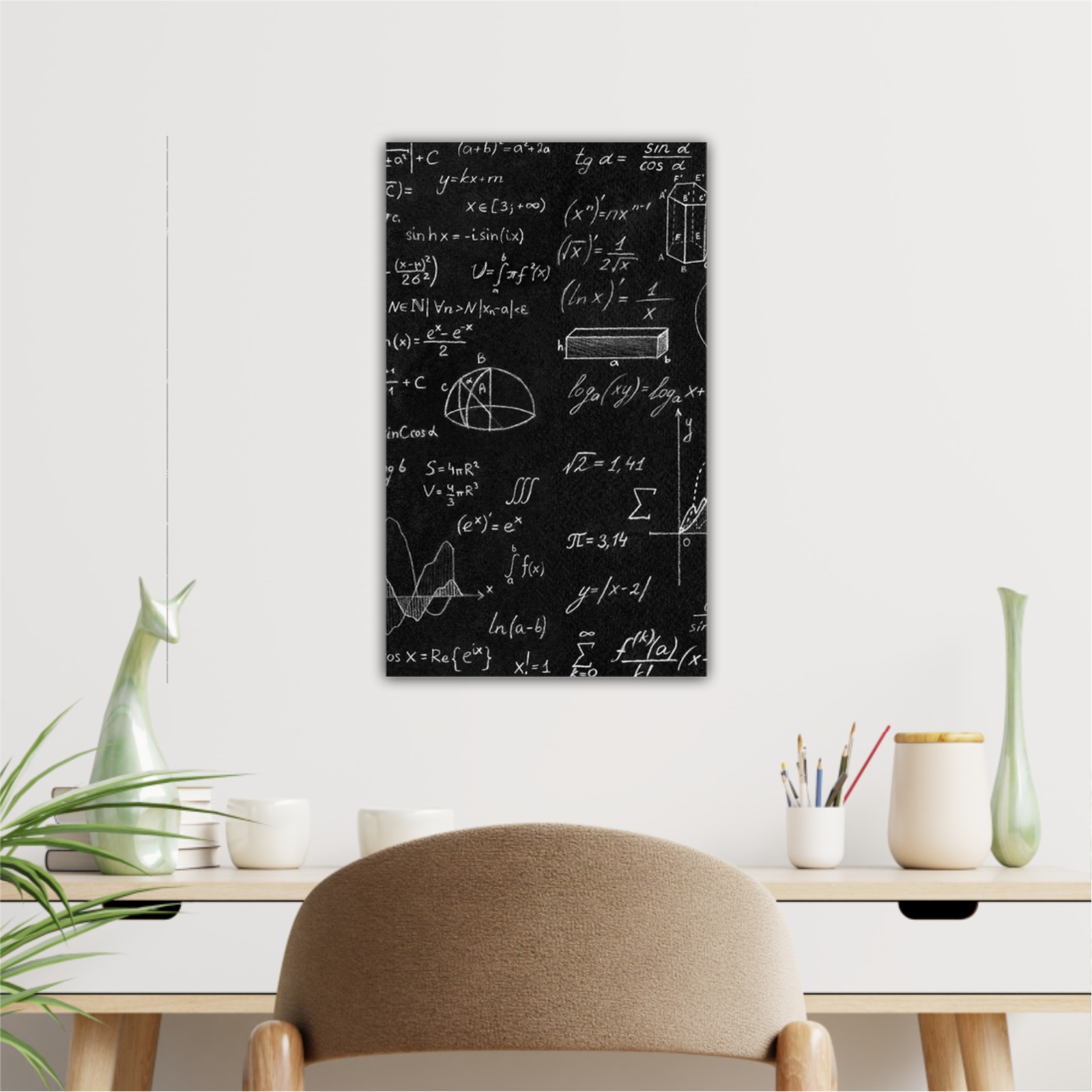 Blackboard with scientific formulas