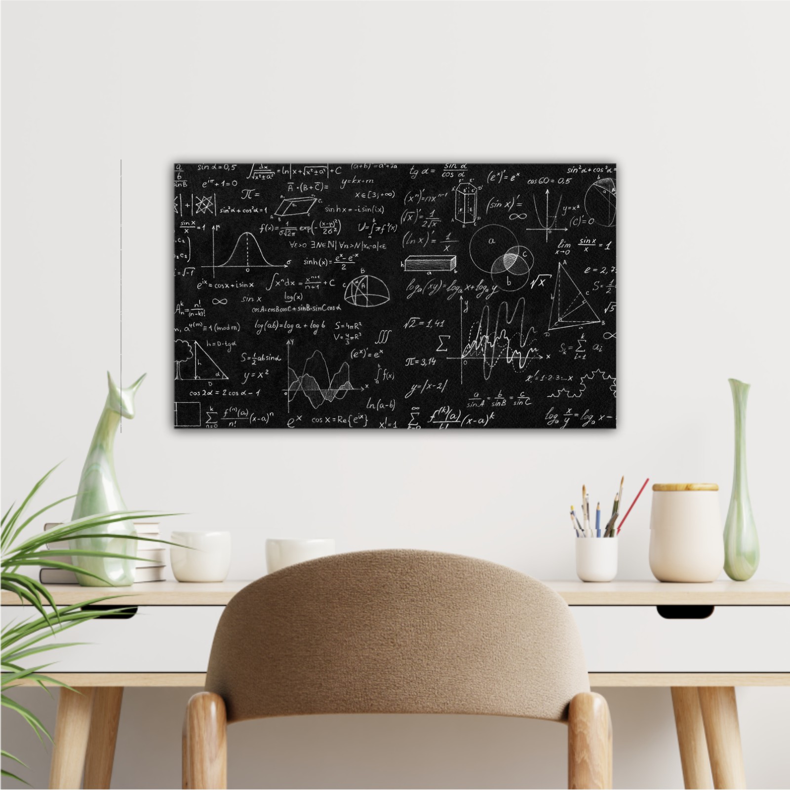 Blackboard with scientific formulas