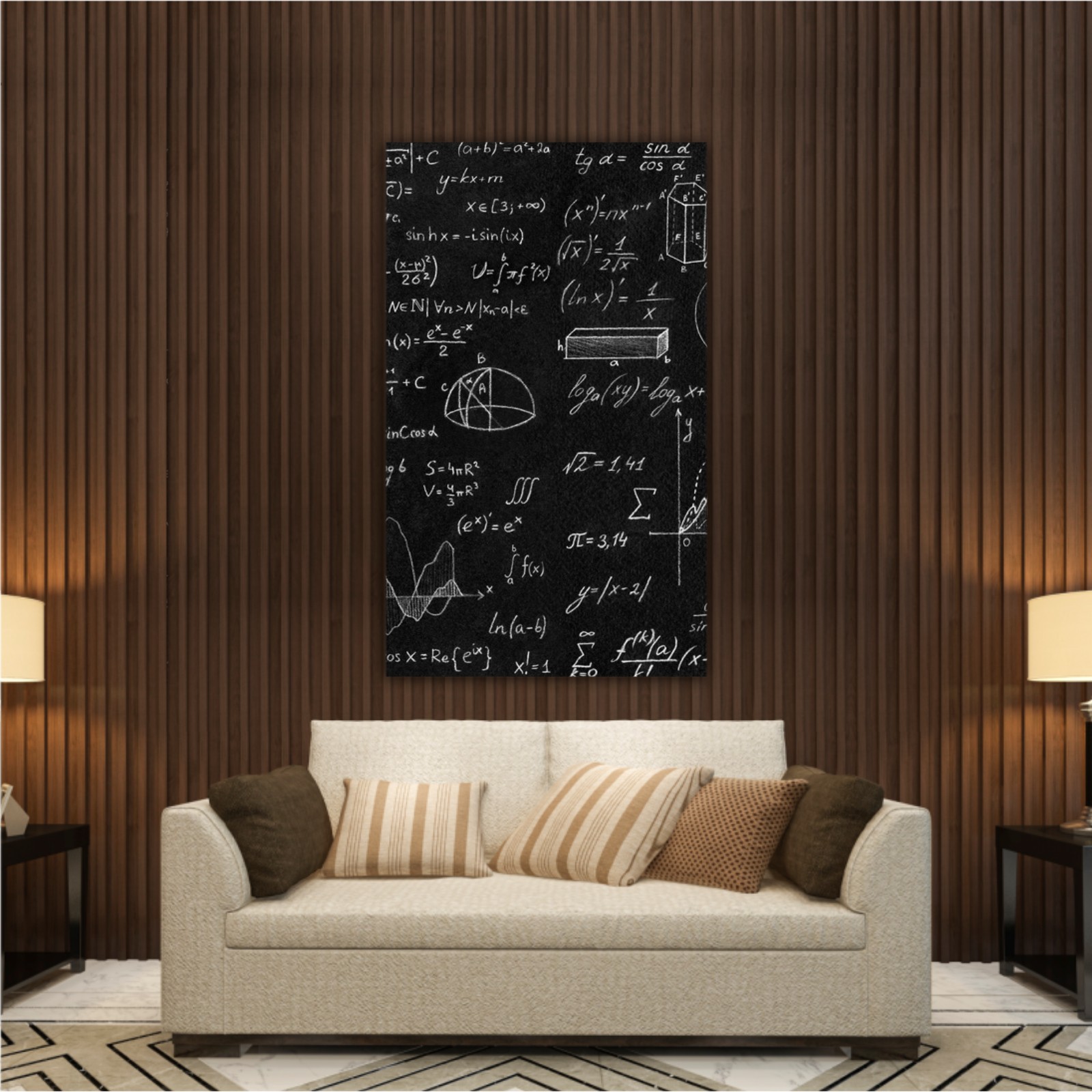 Blackboard with scientific formulas