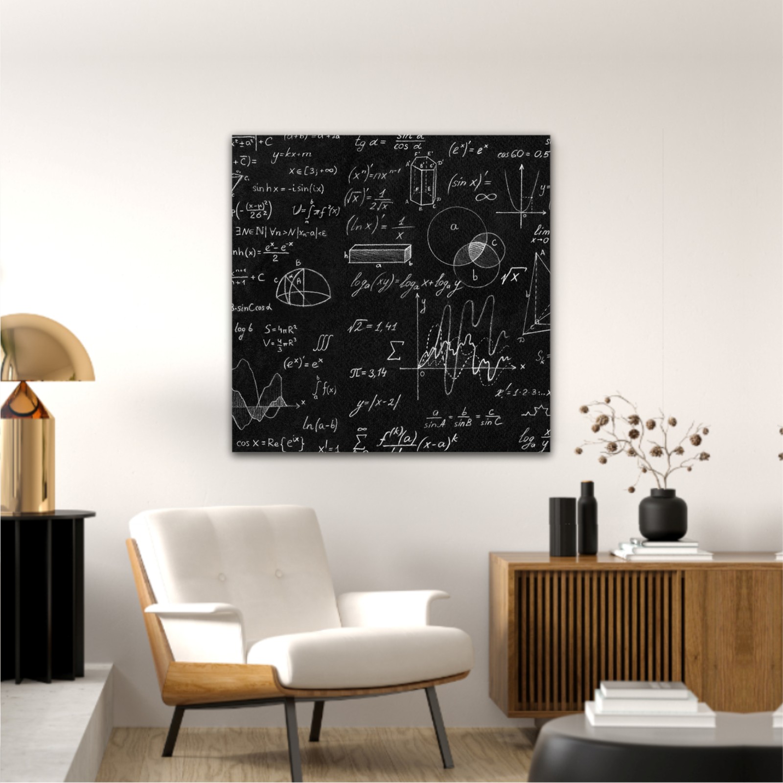 Blackboard with scientific formulas