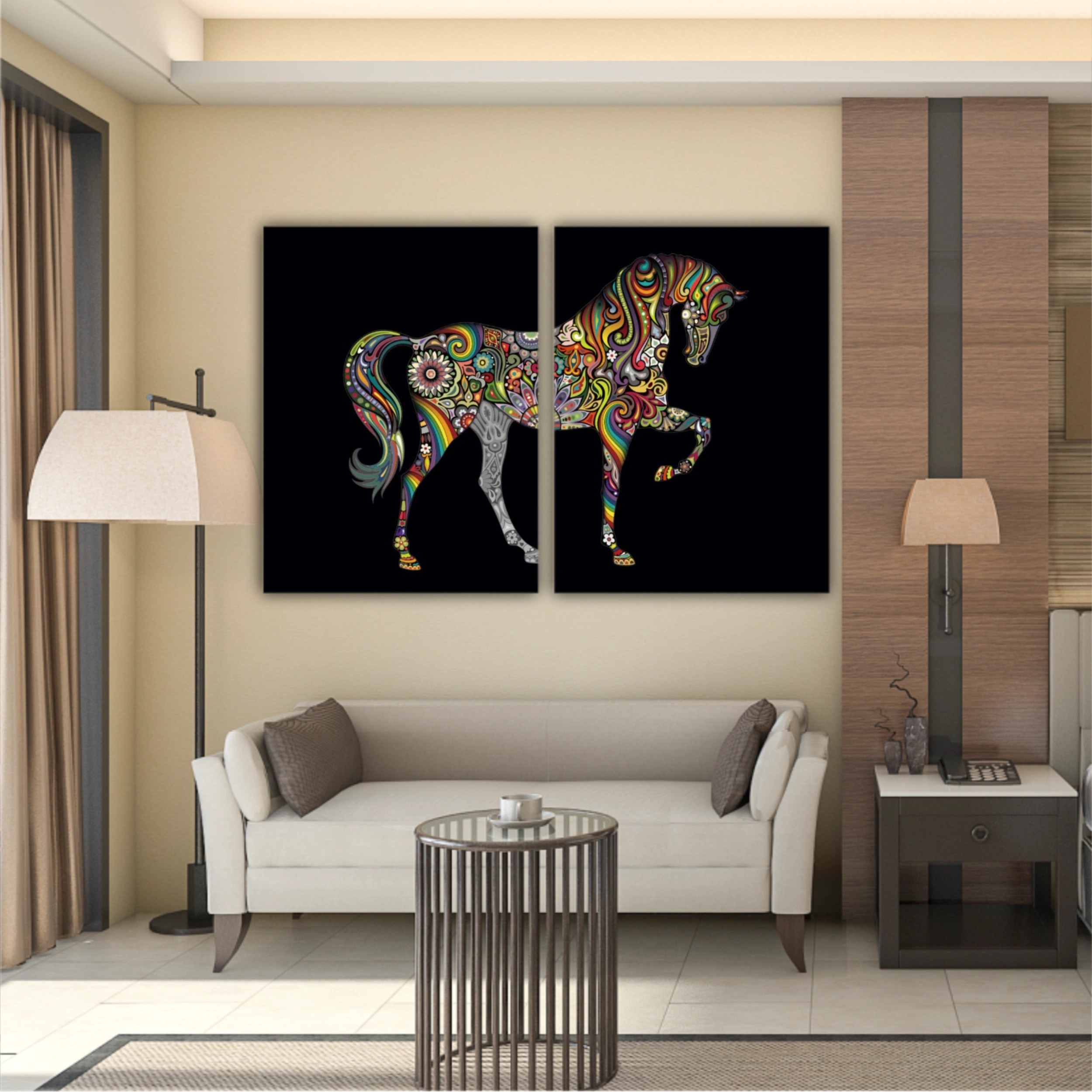 Cai colorat horse colorate abstract