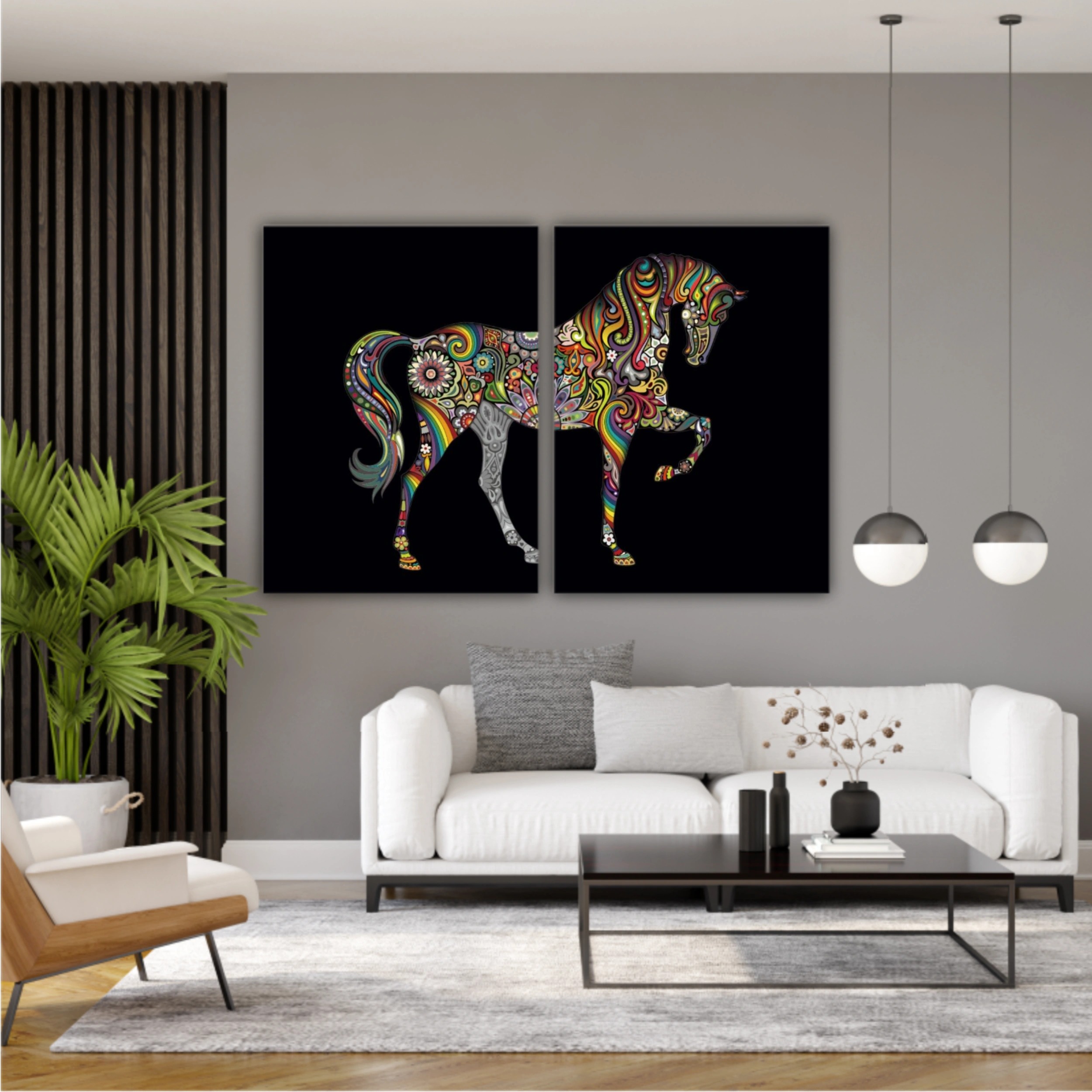 Cai colorat horse colorate abstract